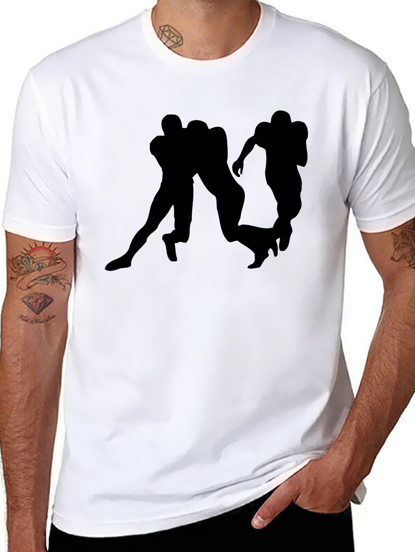 Football Silhouette Graphic T-Shirt