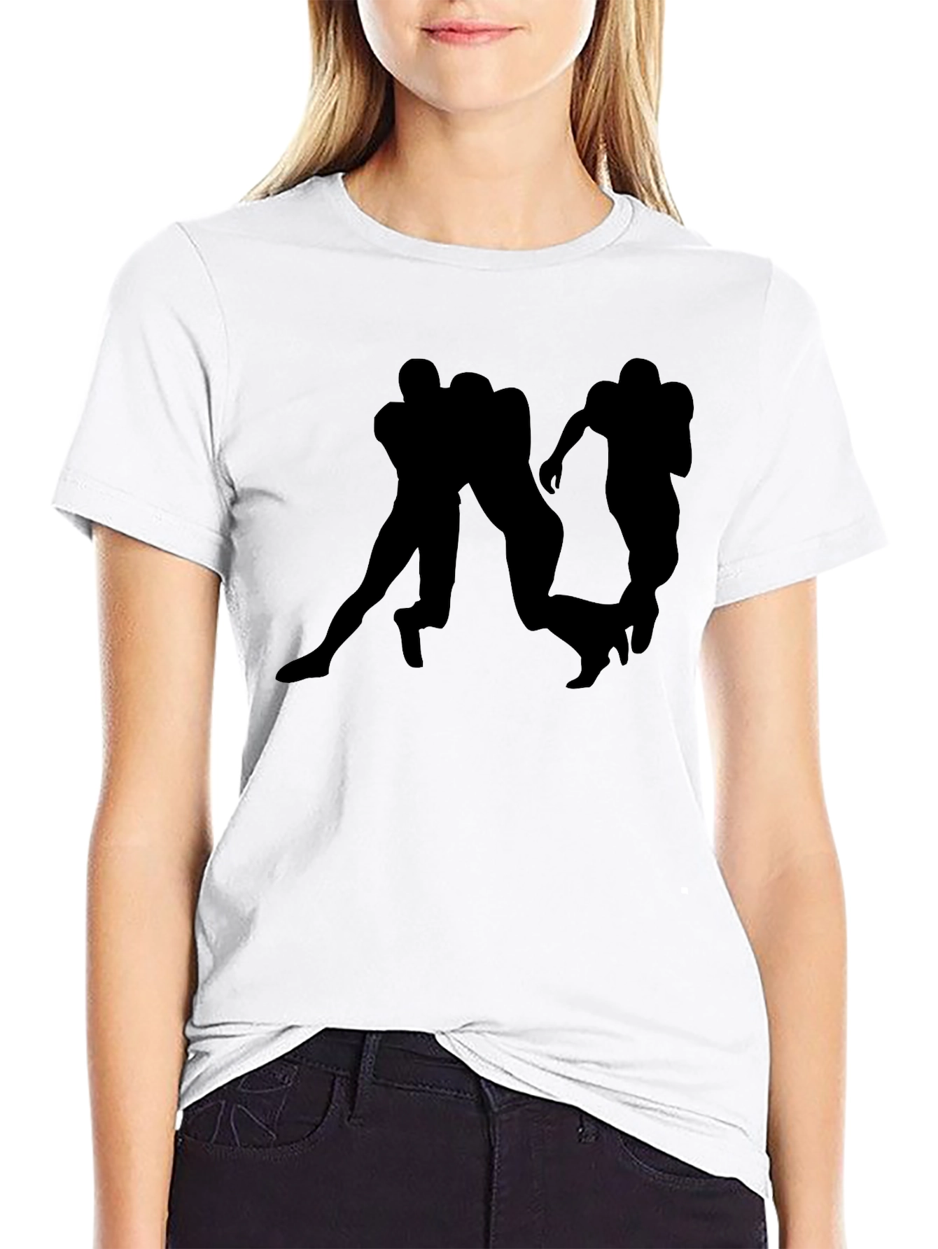 Football Silhouette Graphic T-Shirt