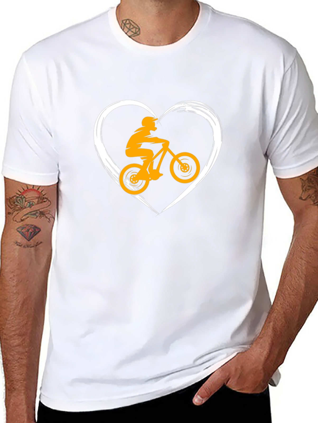 Mountain Bike Heart T-Shirt - Black