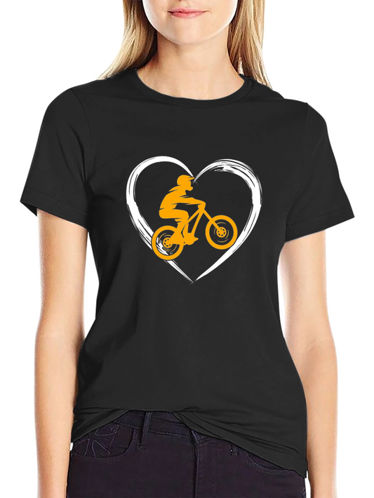 Mountain Bike Heart T-Shirt - Black