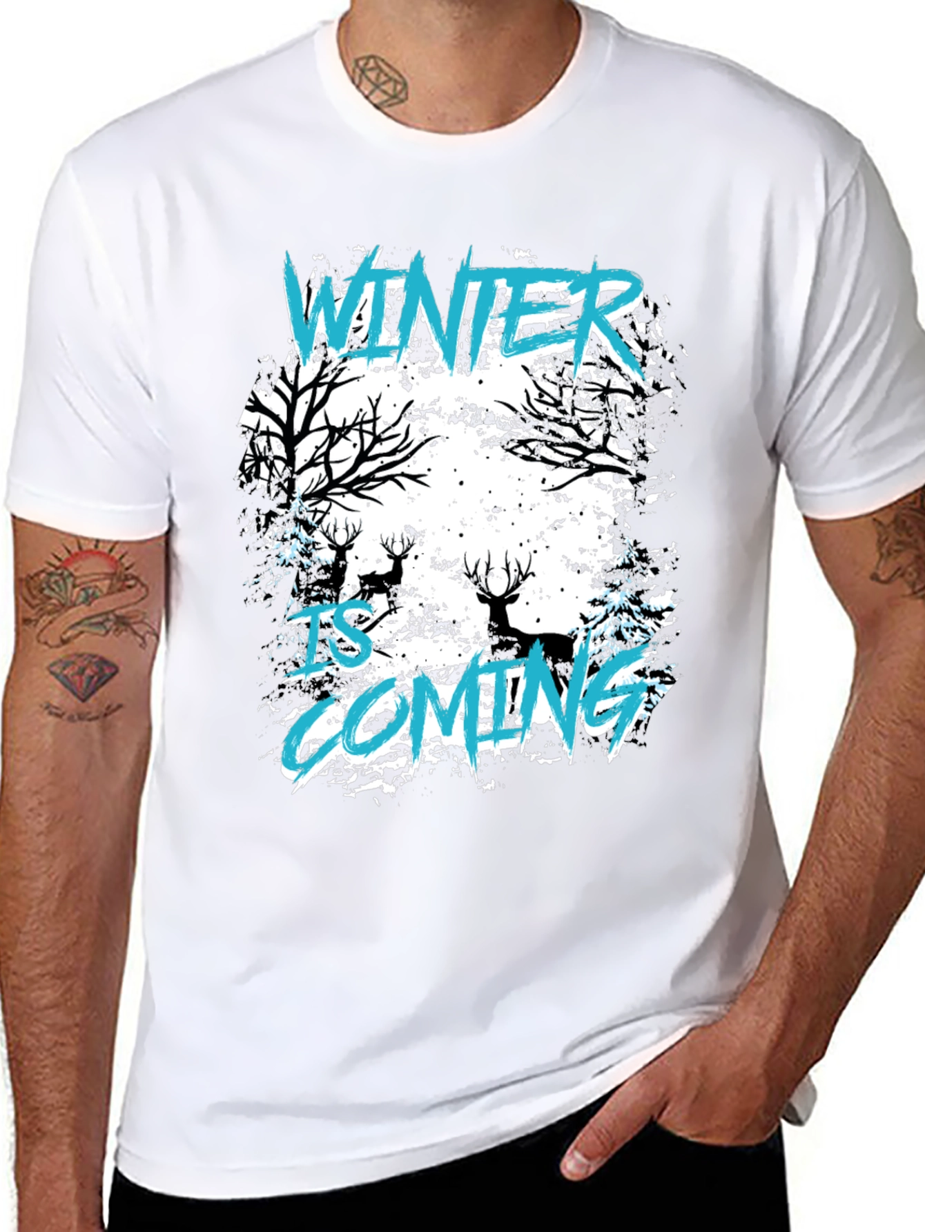 Winter is Coming Graphic Tee - Black