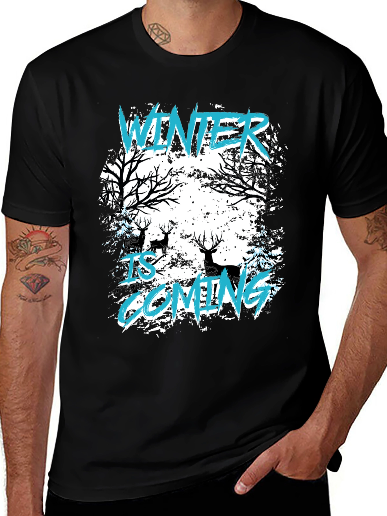 Winter is Coming Graphic Tee - Black