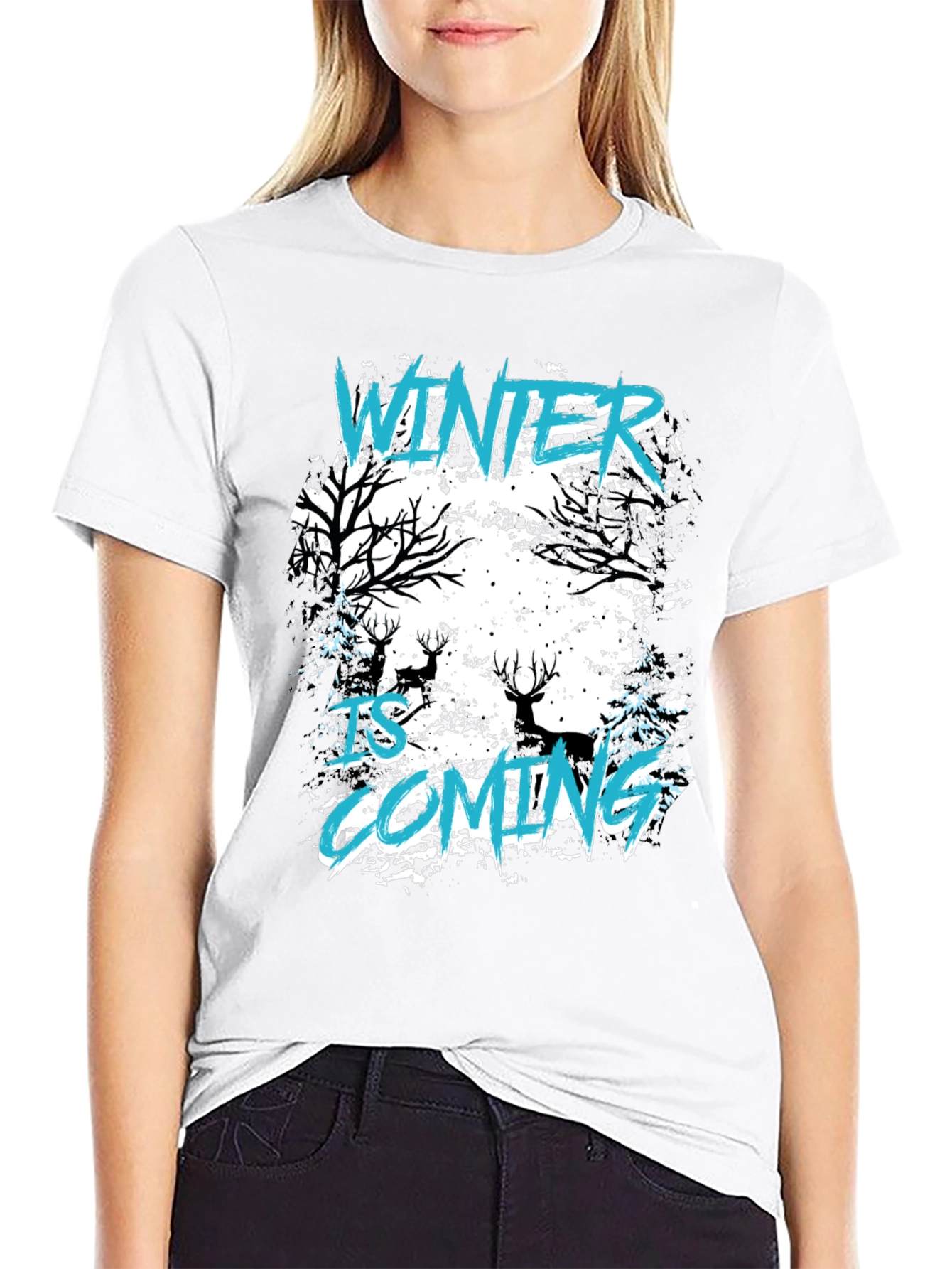 Winter is Coming Graphic Tee - Black