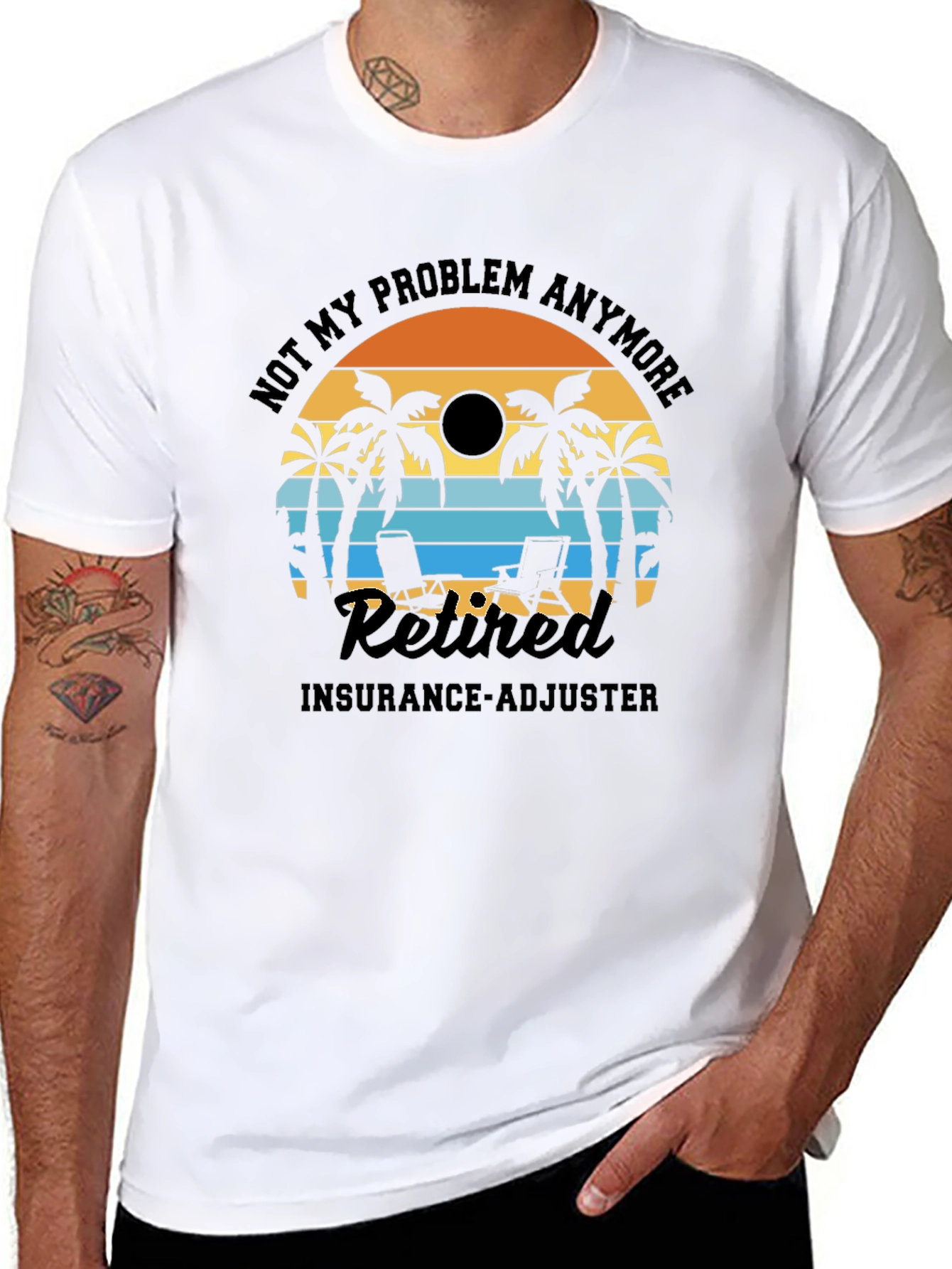 Retired Insurance Adjuster T-Shirt: Beach Design