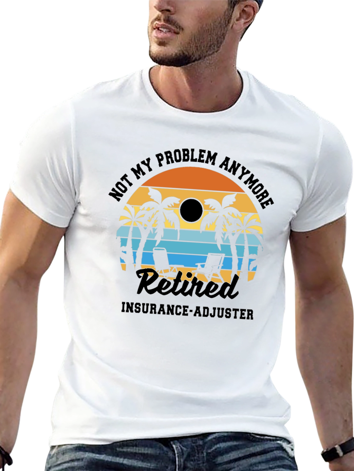 Retired Insurance Adjuster T-Shirt: Beach Design
