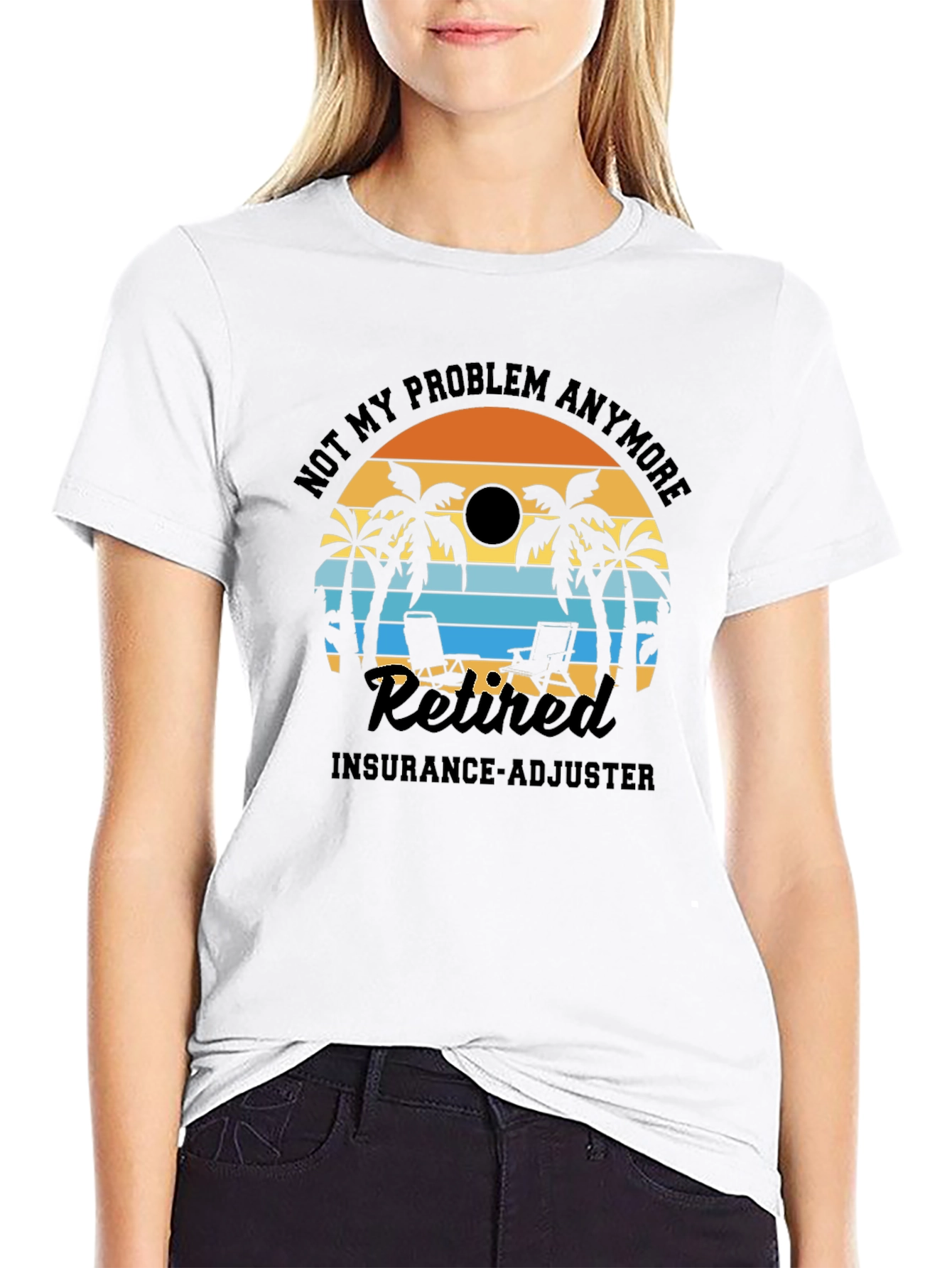 Retired Insurance Adjuster T-Shirt: Beach Design