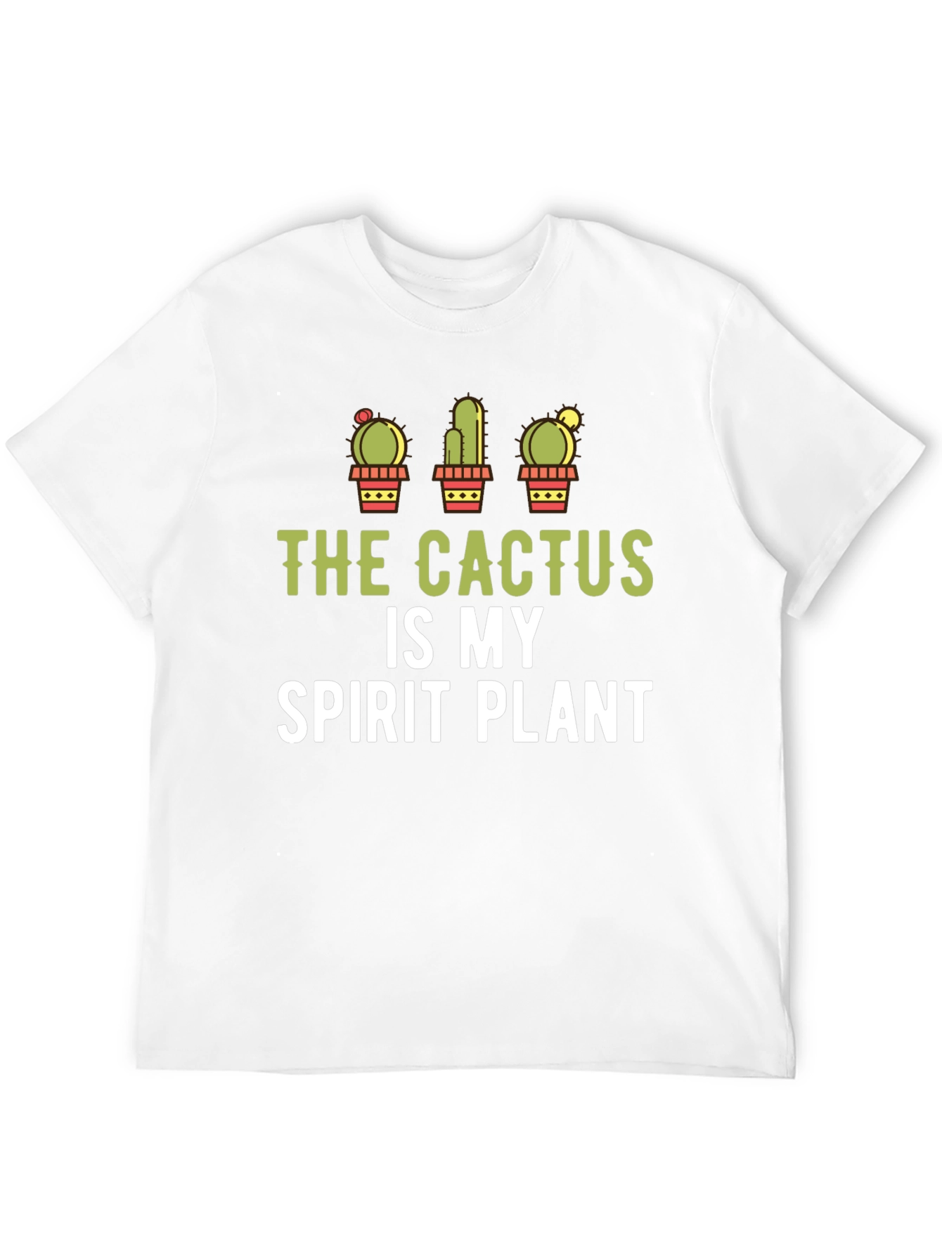 Cactus Spirit Plant Graphic Tee - Black Cotton