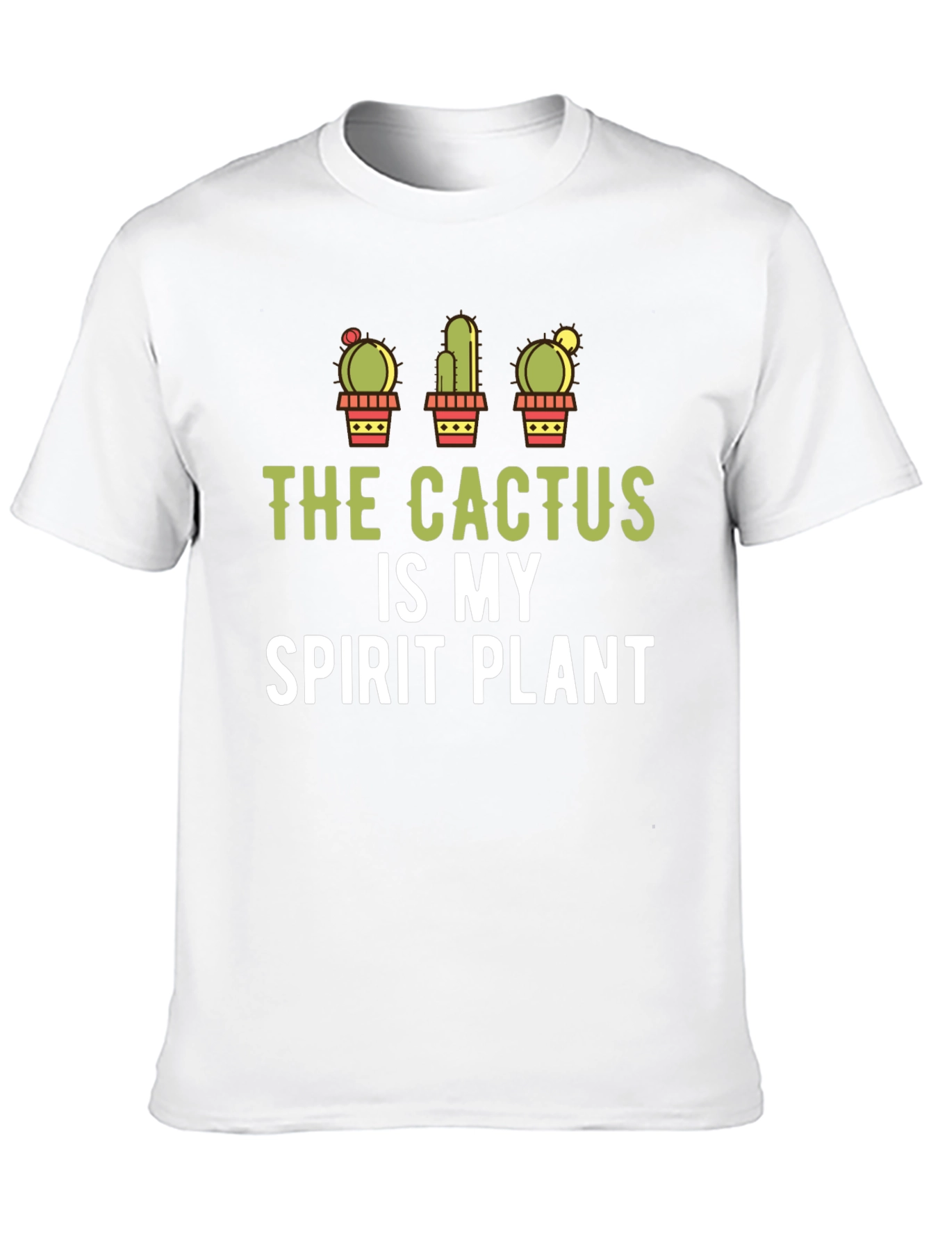 Cactus Spirit Plant Graphic Tee - Black Cotton