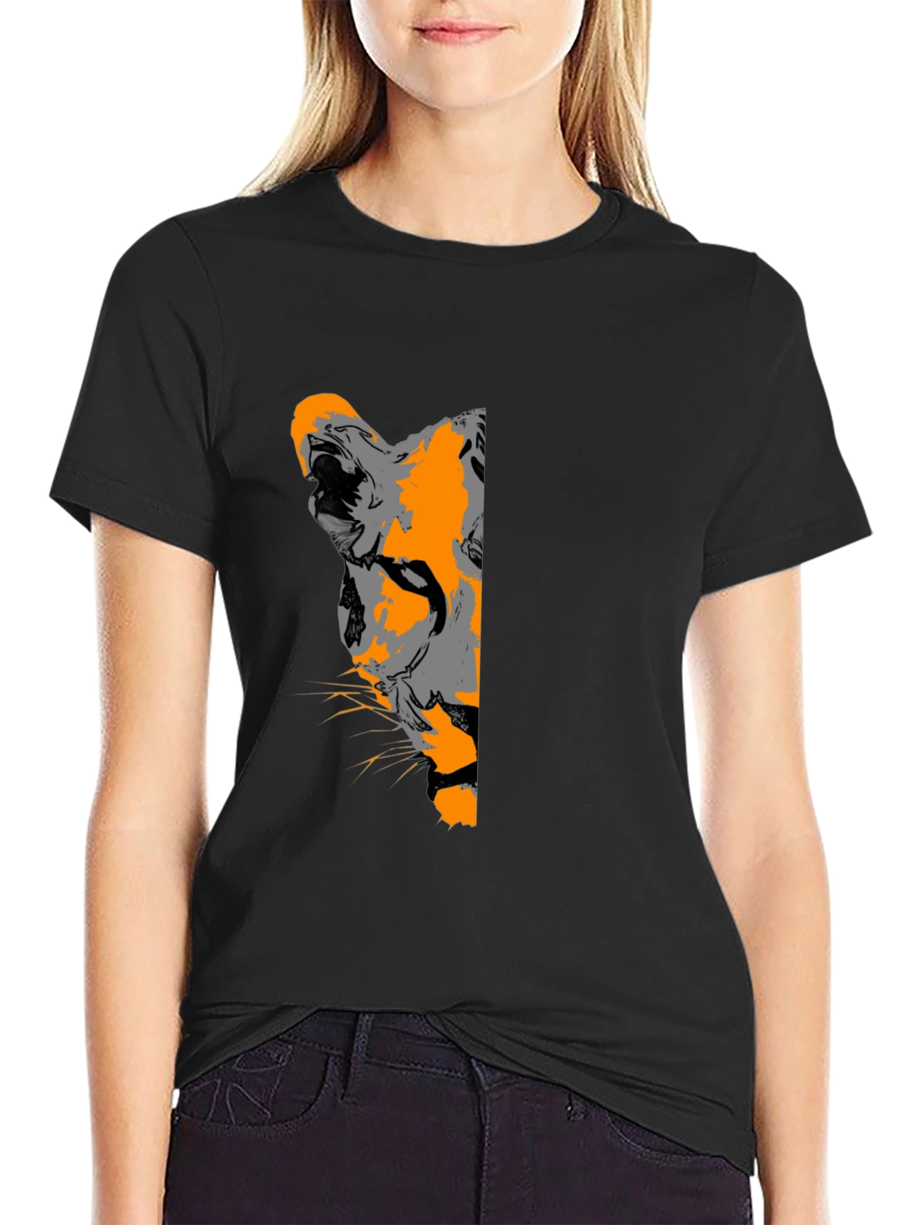 Lion Graphic Black T-Shirt - Bold & Stylish