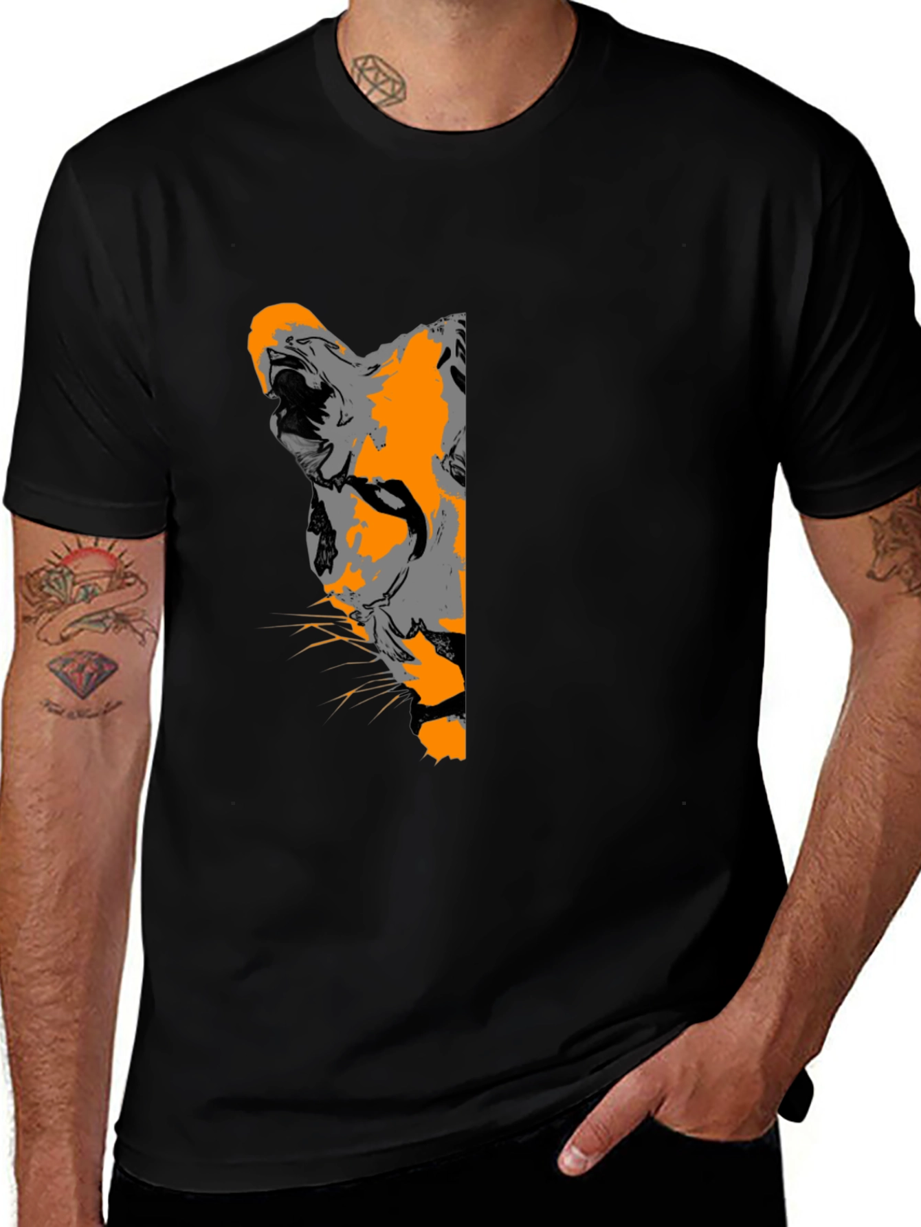 Lion Graphic Black T-Shirt - Bold & Stylish