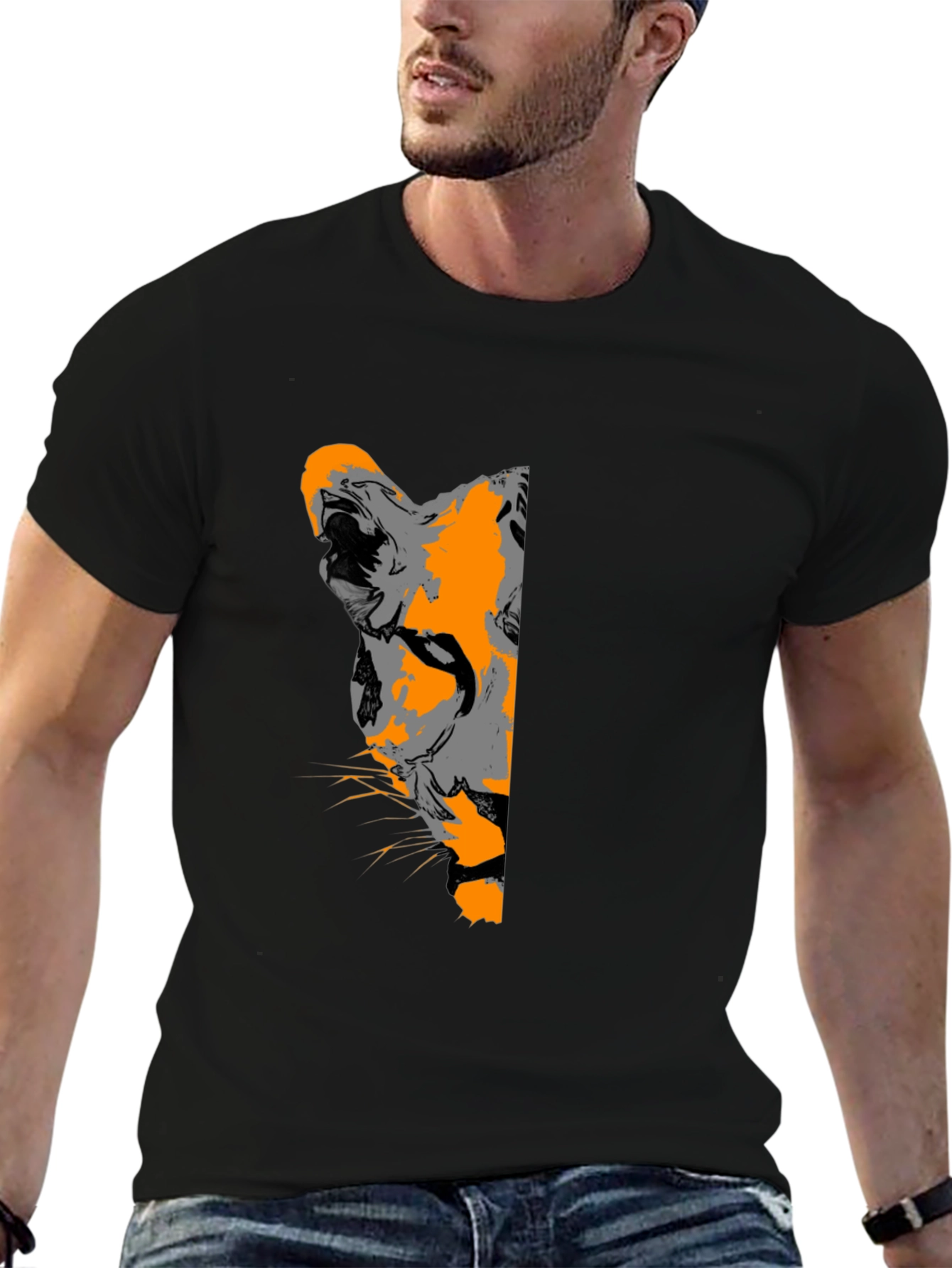 Lion Graphic Black T-Shirt - Bold & Stylish