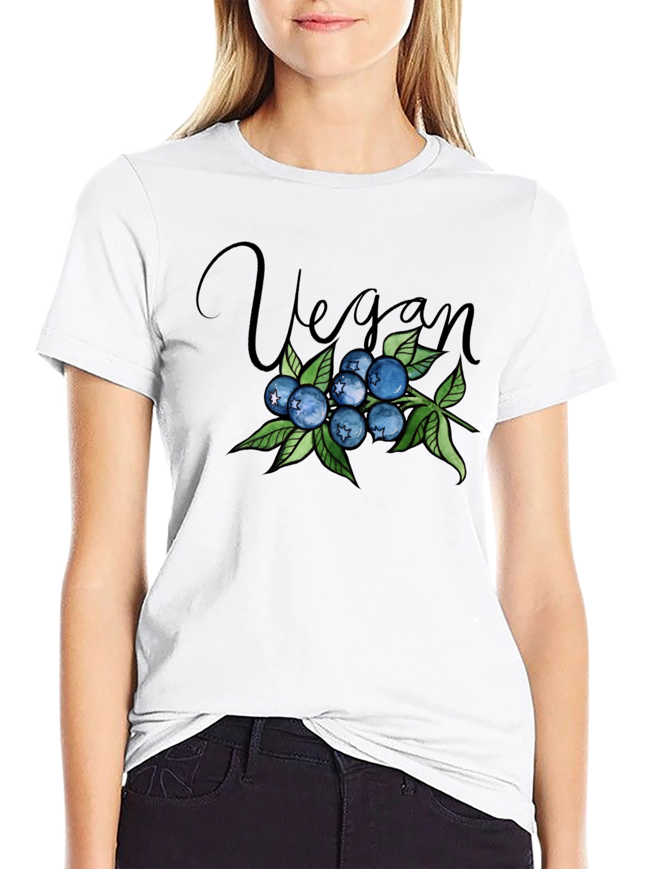 Vegan Blueberry Graphic Tee - Stylish & Comfortable