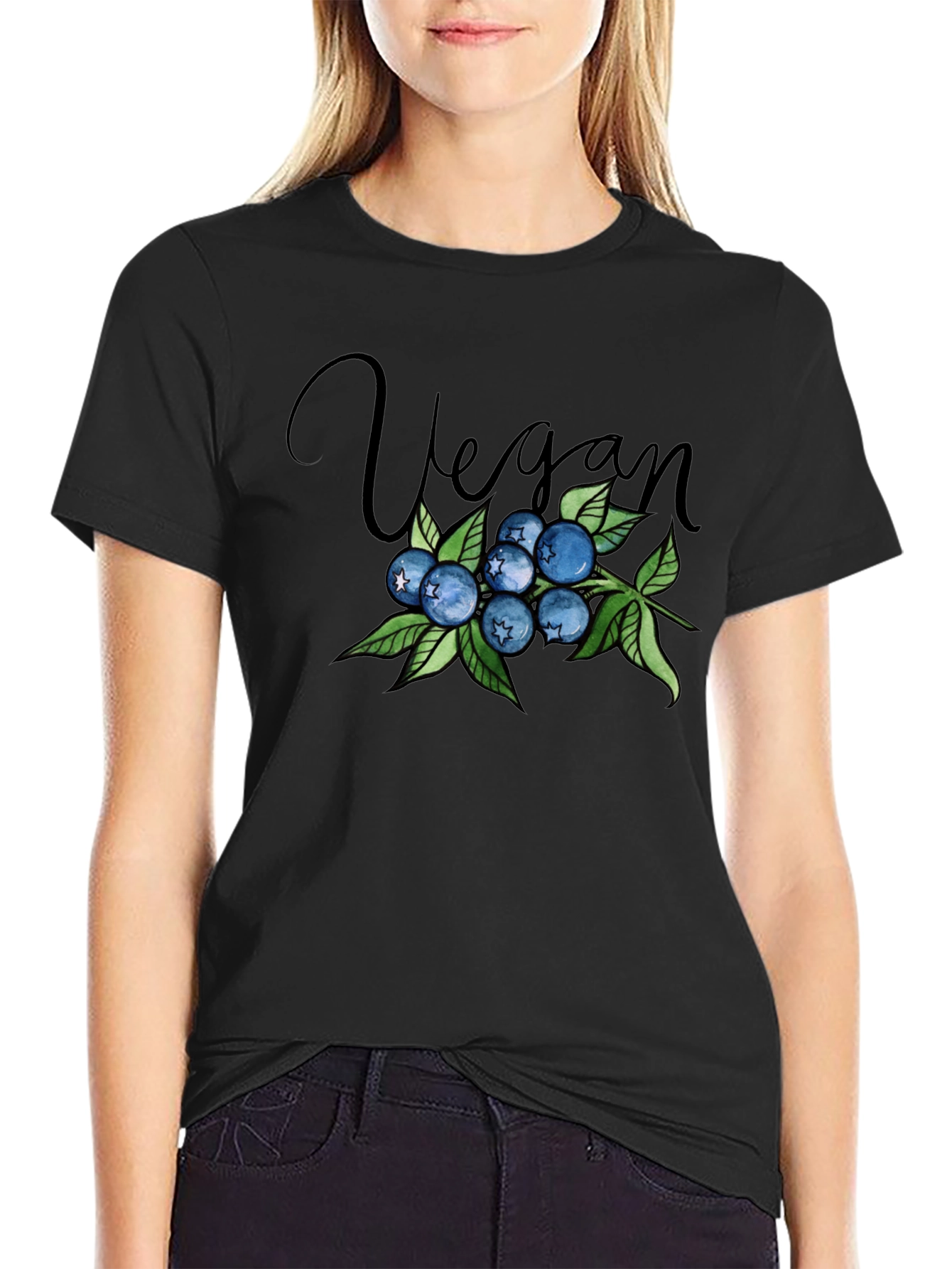 Vegan Blueberry Graphic Tee - Stylish & Comfortable
