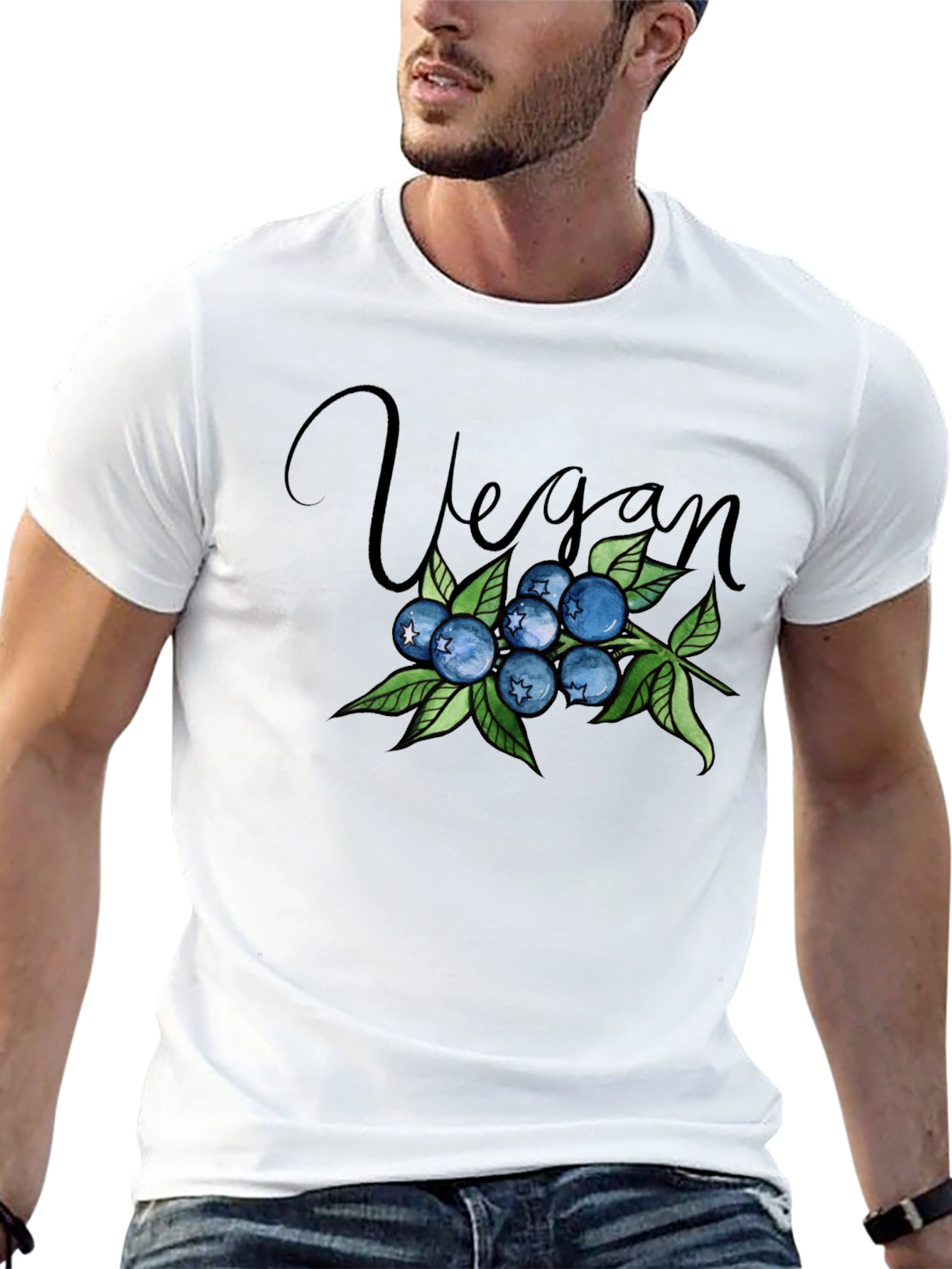 Vegan Blueberry Graphic Tee - Stylish & Comfortable