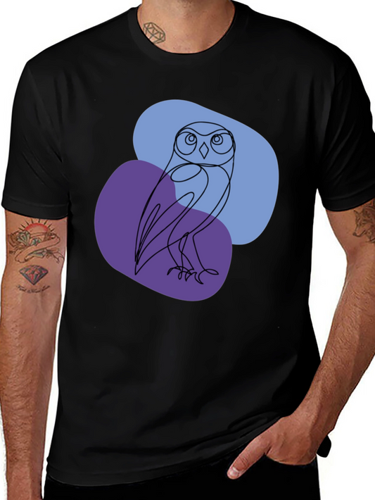 Minimalist Owl T-Shirt - Artistic Line Art Tee