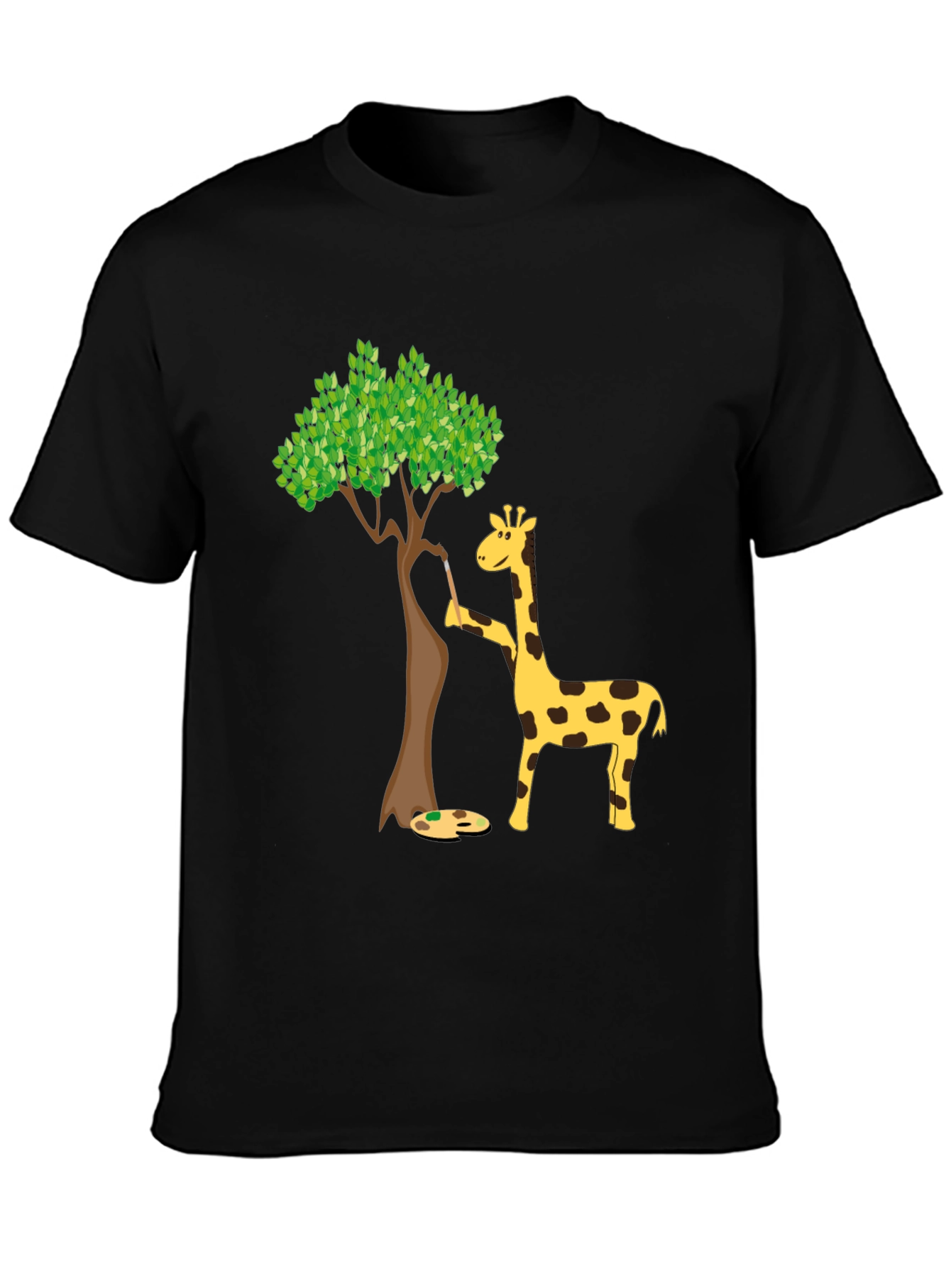 Giraffe Painting Tree T-Shirt - Unique Animal Graphic Tee