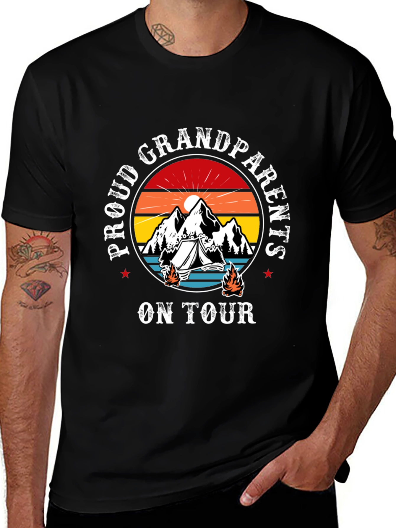 Proud Grandparents On Tour Black T-Shirt