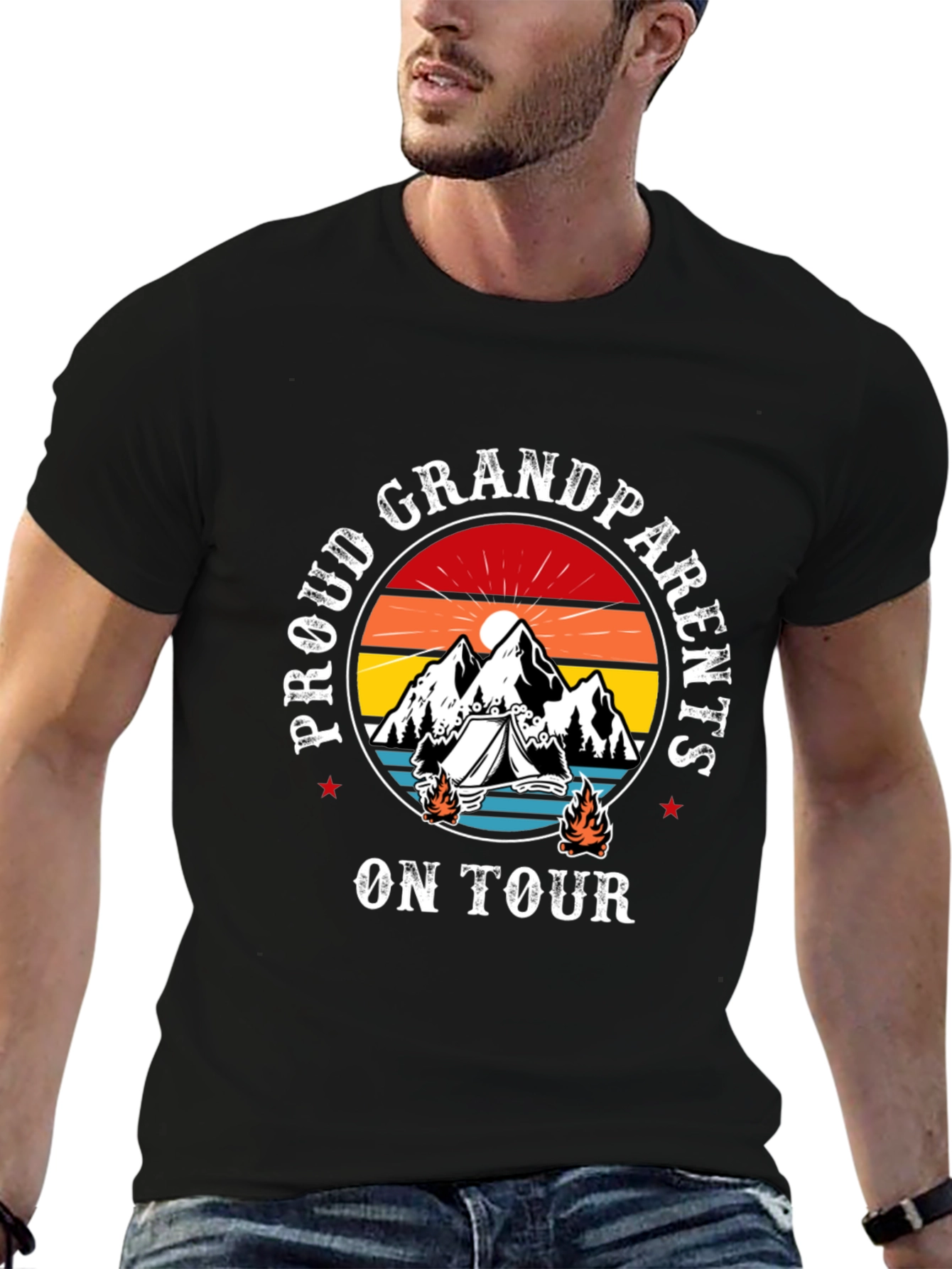 Proud Grandparents On Tour Black T-Shirt