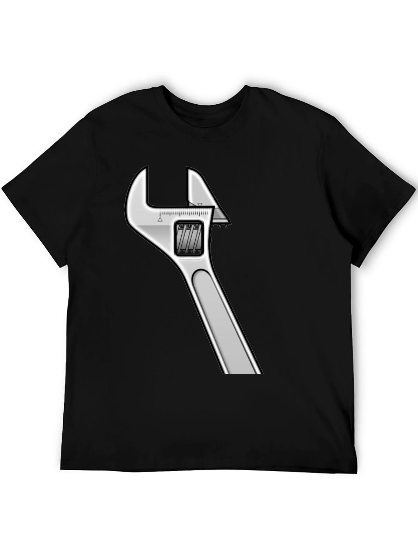 Adjustable Wrench Graphic Black T-Shirt