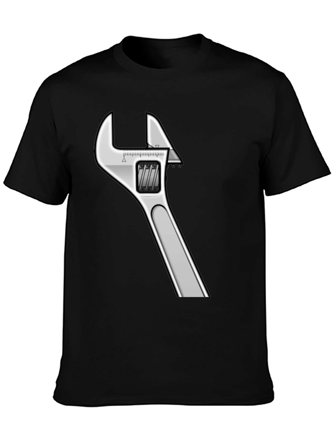 Adjustable Wrench Graphic Black T-Shirt