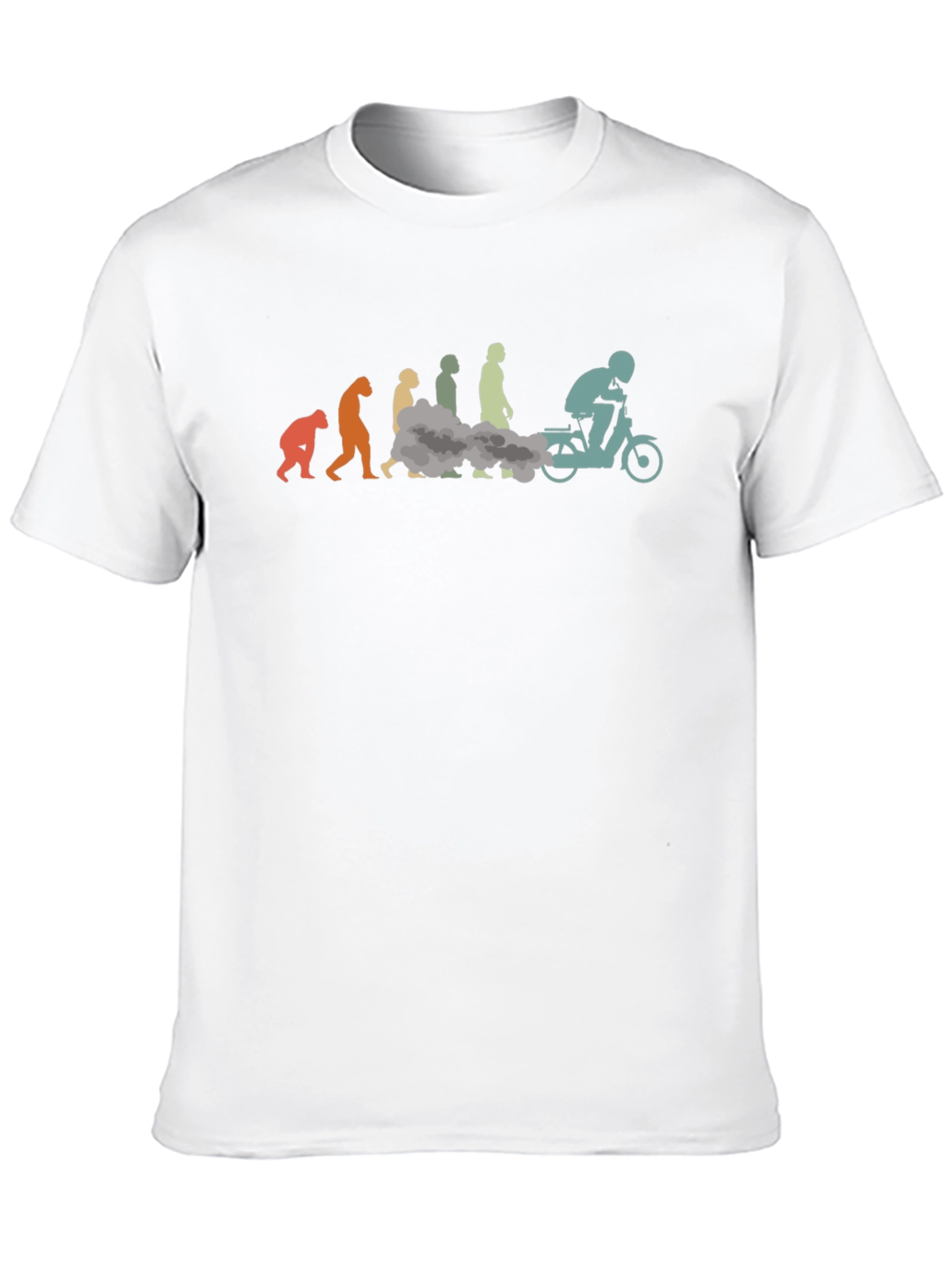 Evolution of Moped Rider Black T-Shirt