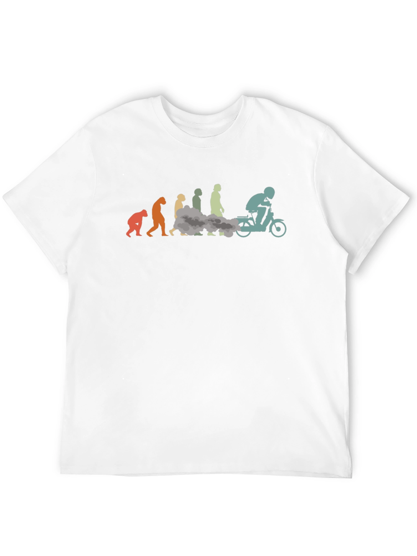 Evolution of Moped Rider Black T-Shirt