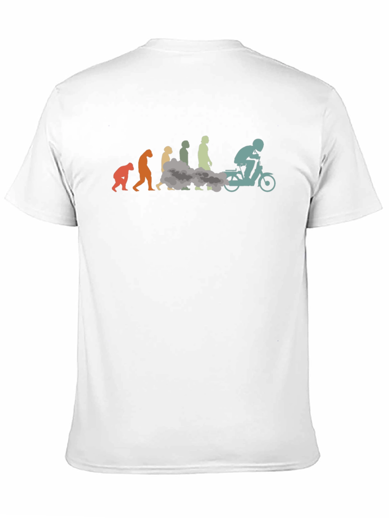 Evolution of Moped Rider Black T-Shirt