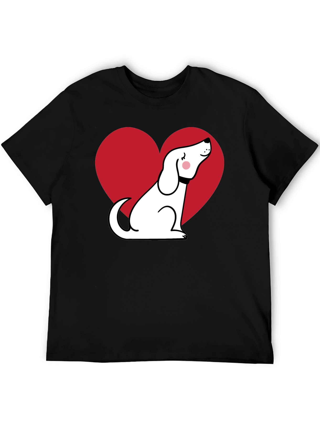 Dog Heart Graphic T-Shirt - Black