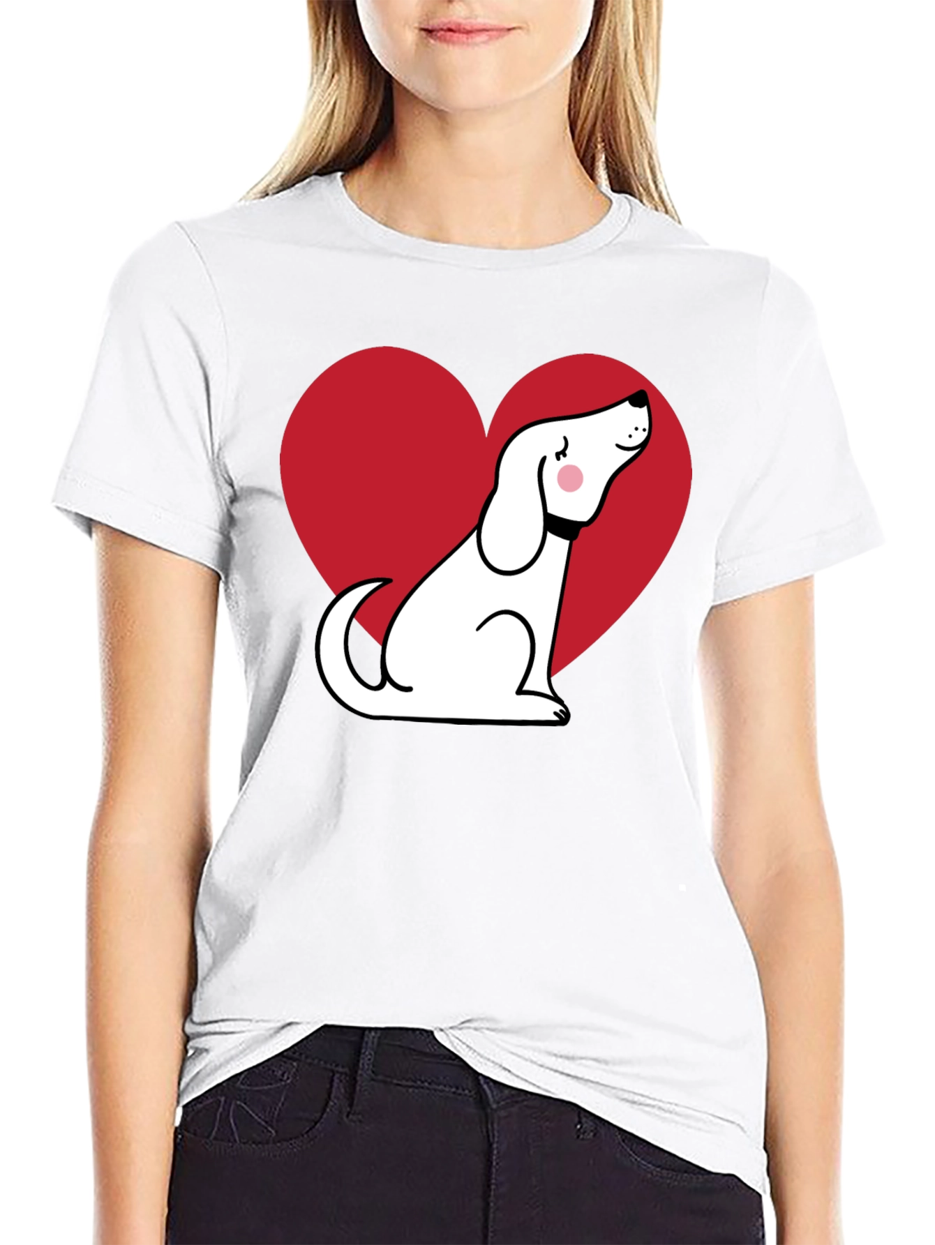 Dog Heart Graphic T-Shirt - Black
