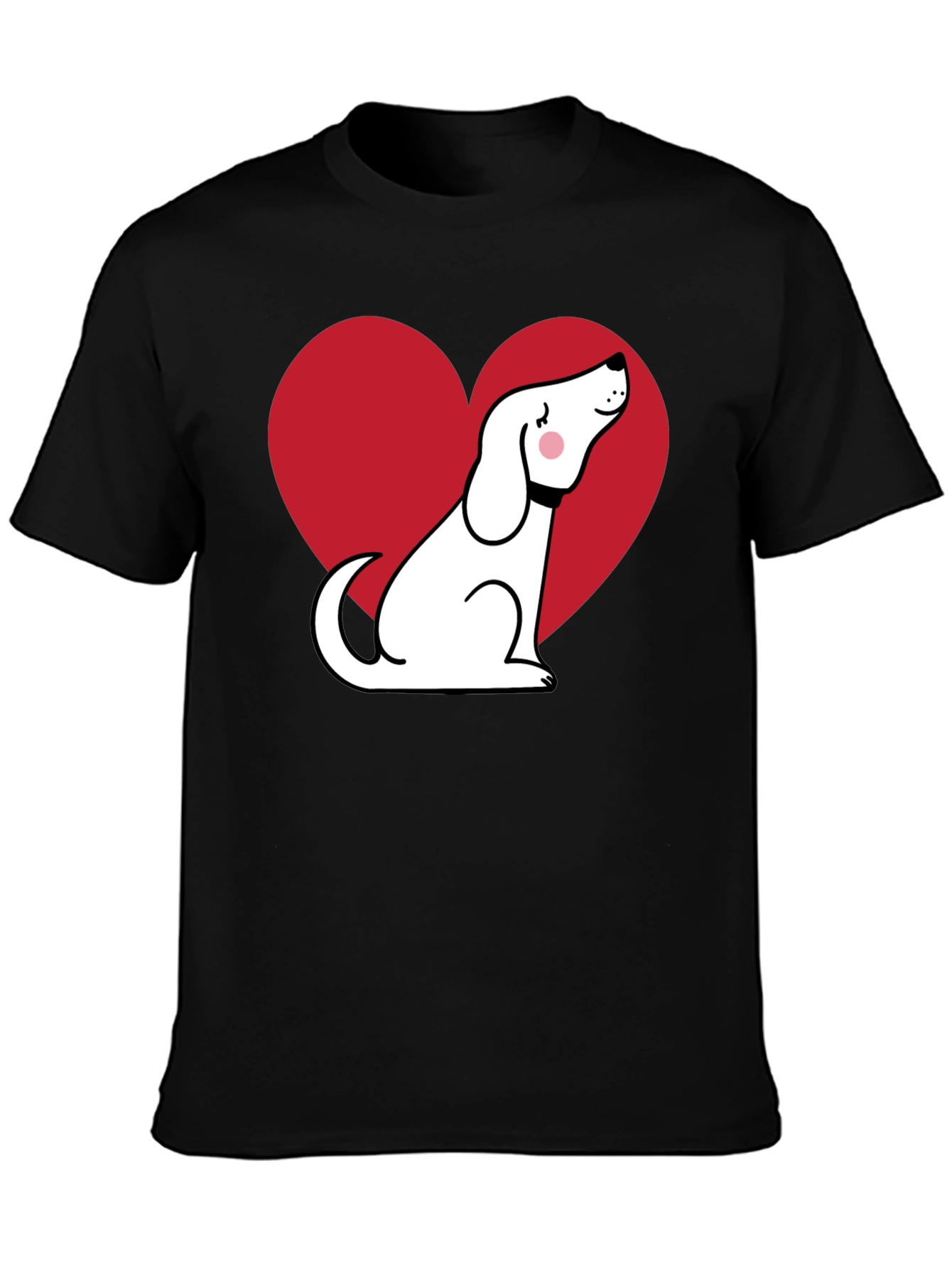 Dog Heart Graphic T-Shirt - Black