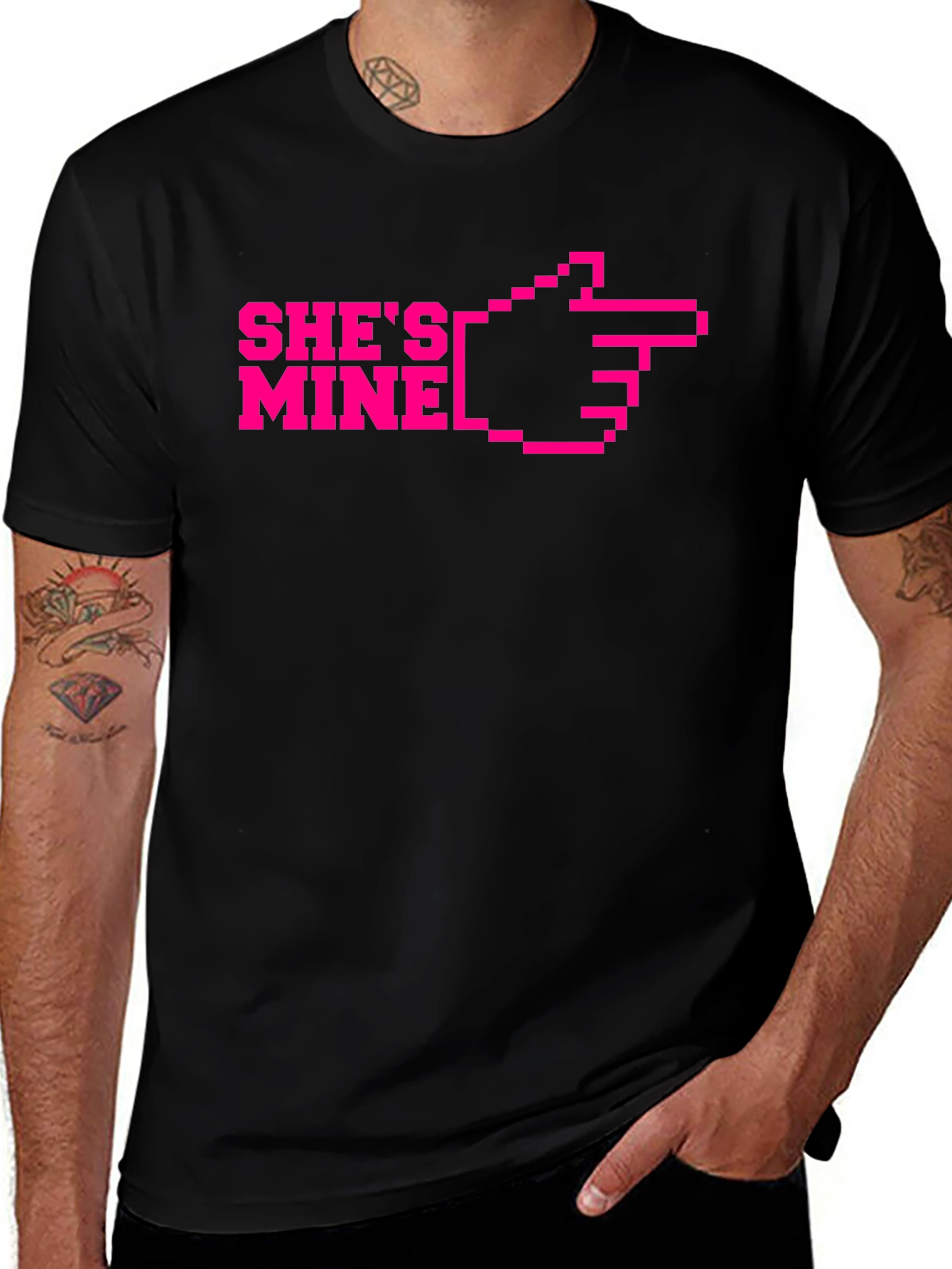 Shes Mine Pixel Art Graphic T-Shirt