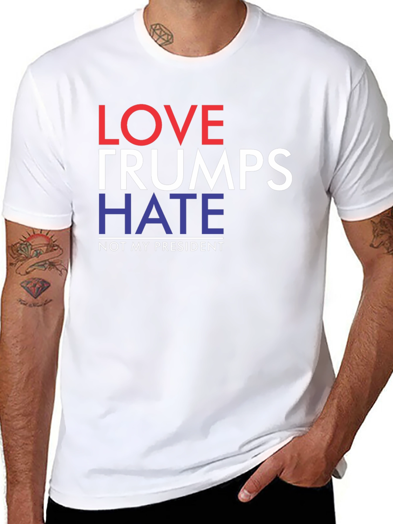 Love Trumps Hate Political Slogan T-Shirt