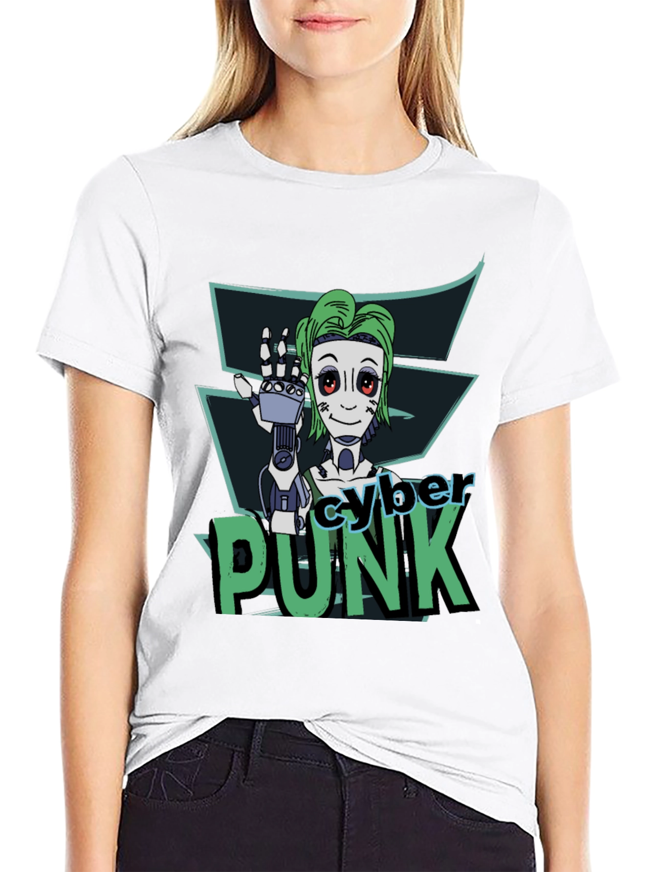 Cyberpunk Robot Graphic T-Shirt