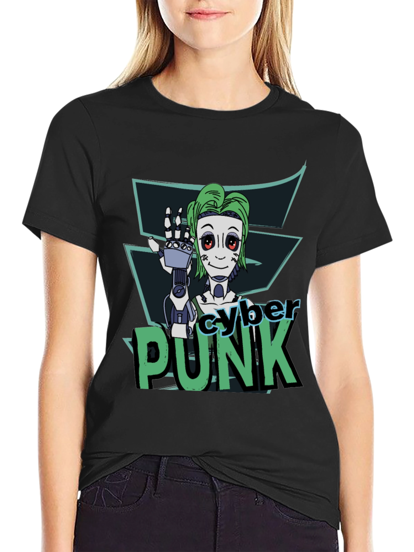 Cyberpunk Robot Graphic T-Shirt