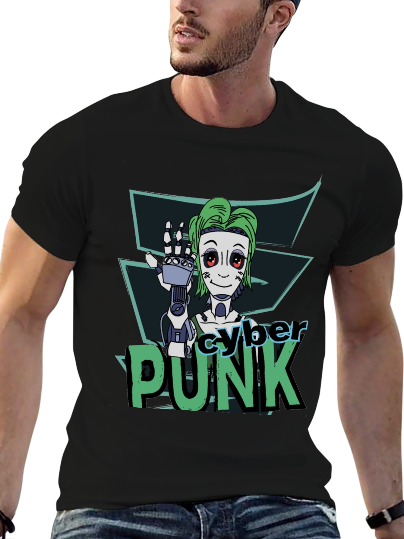 Cyberpunk Robot Graphic T-Shirt