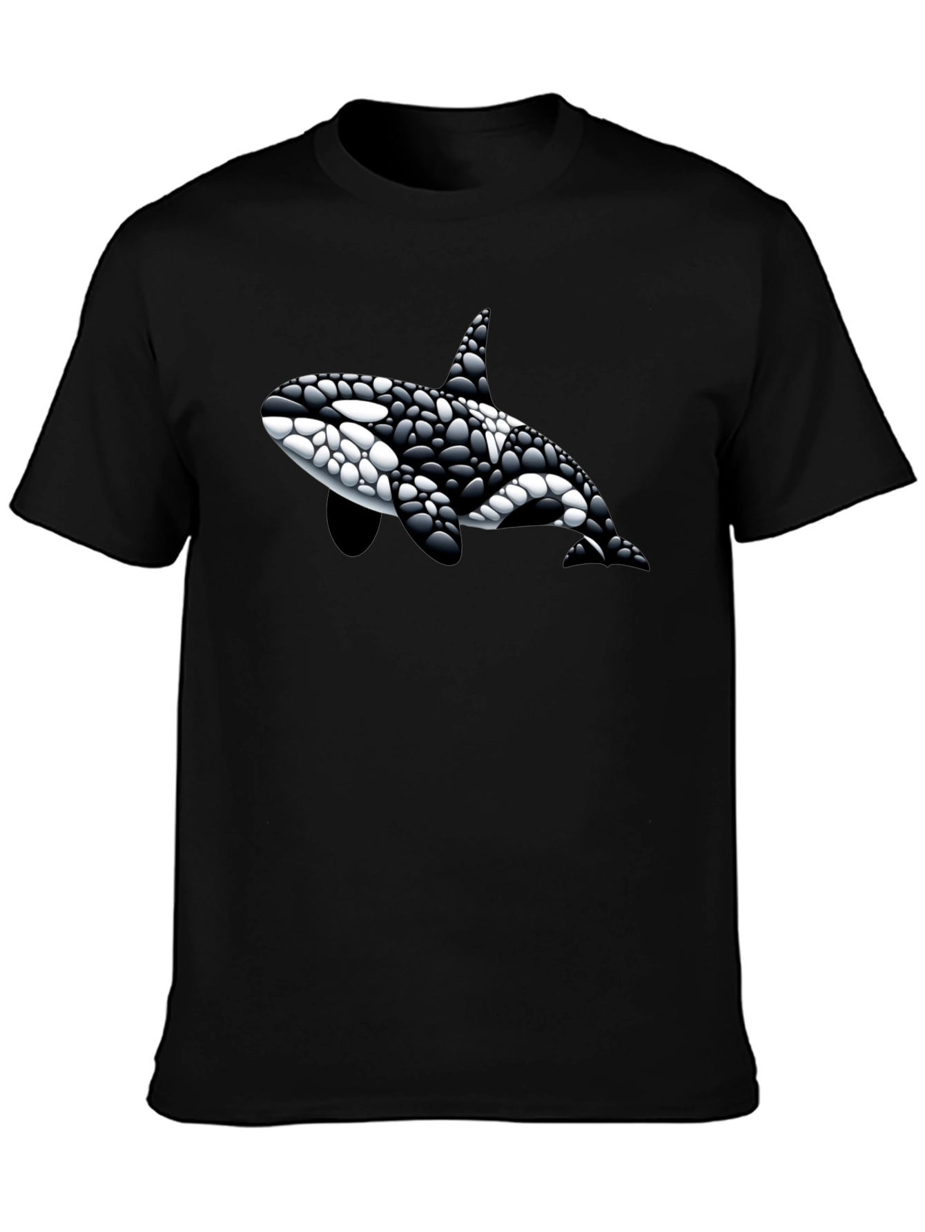Killer Whale Graphic Tee - Black Cotton Blend