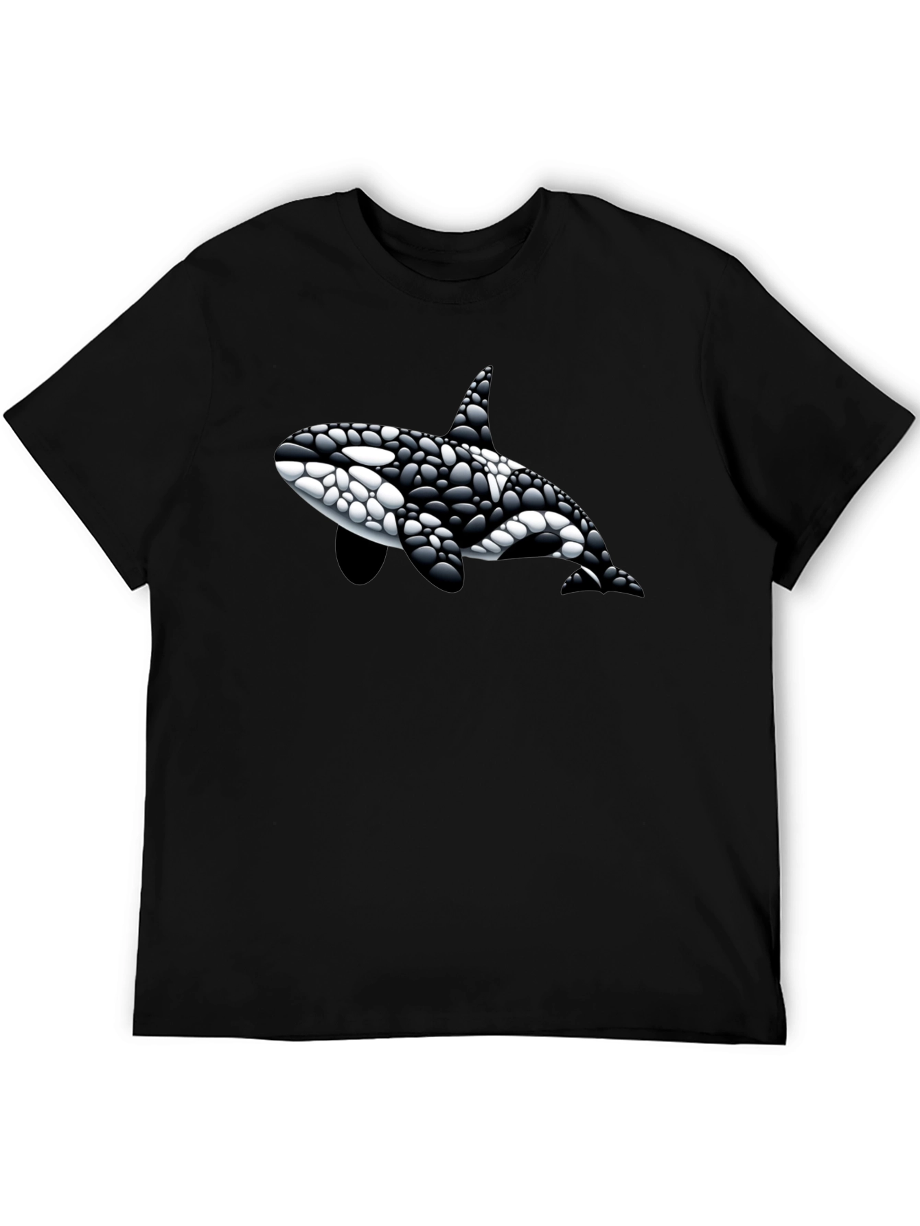 Killer Whale Graphic Tee - Black Cotton Blend
