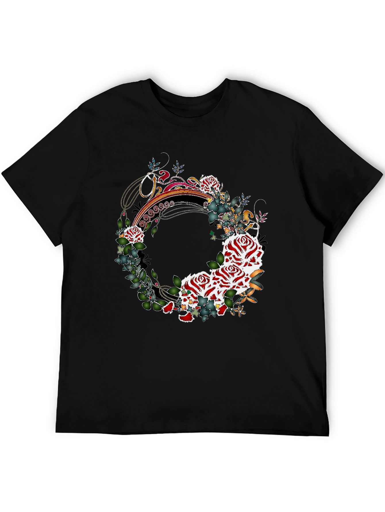 Floral Wreath Graphic Tee - Stylish Mens Shirt