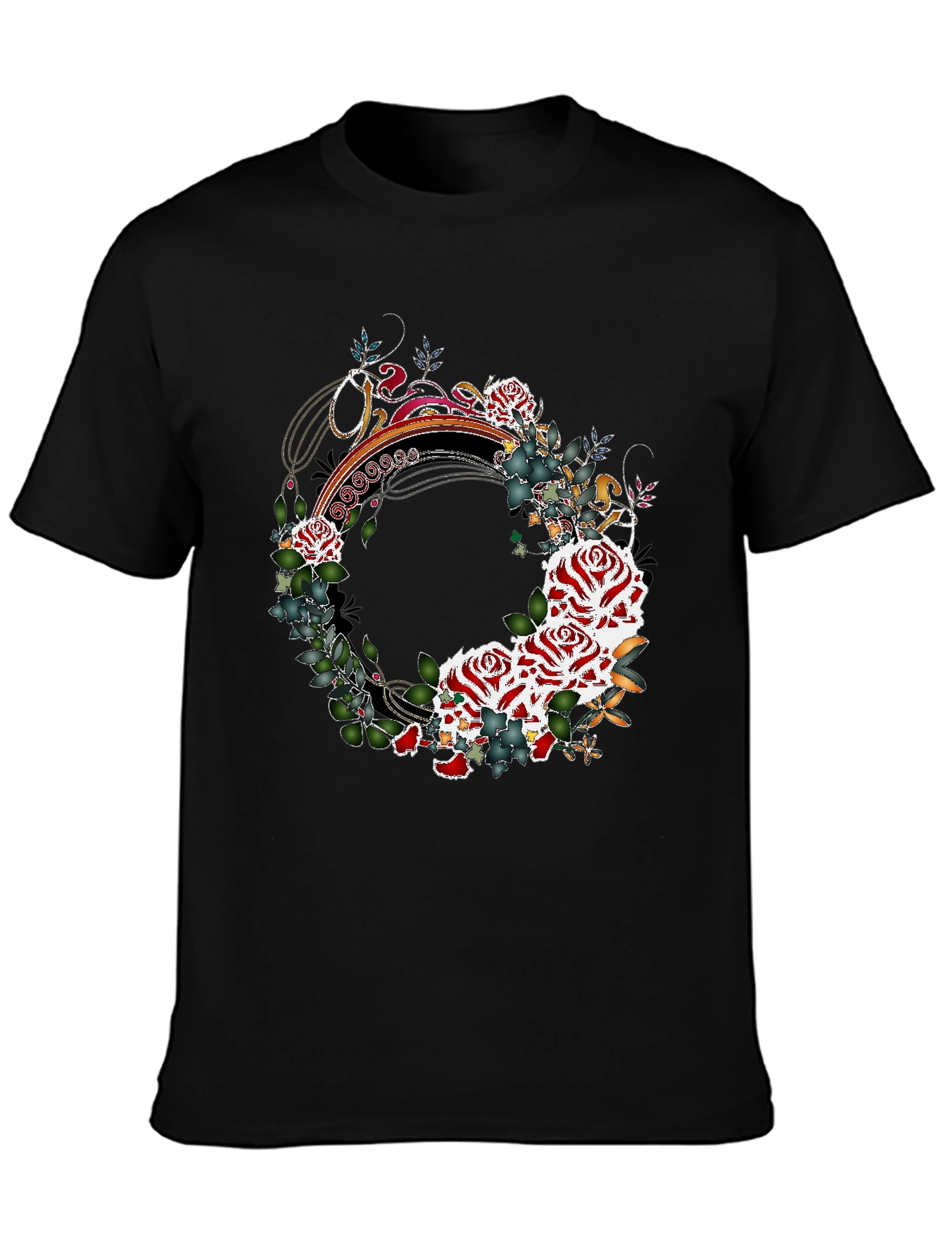Floral Wreath Graphic Tee - Stylish Mens Shirt