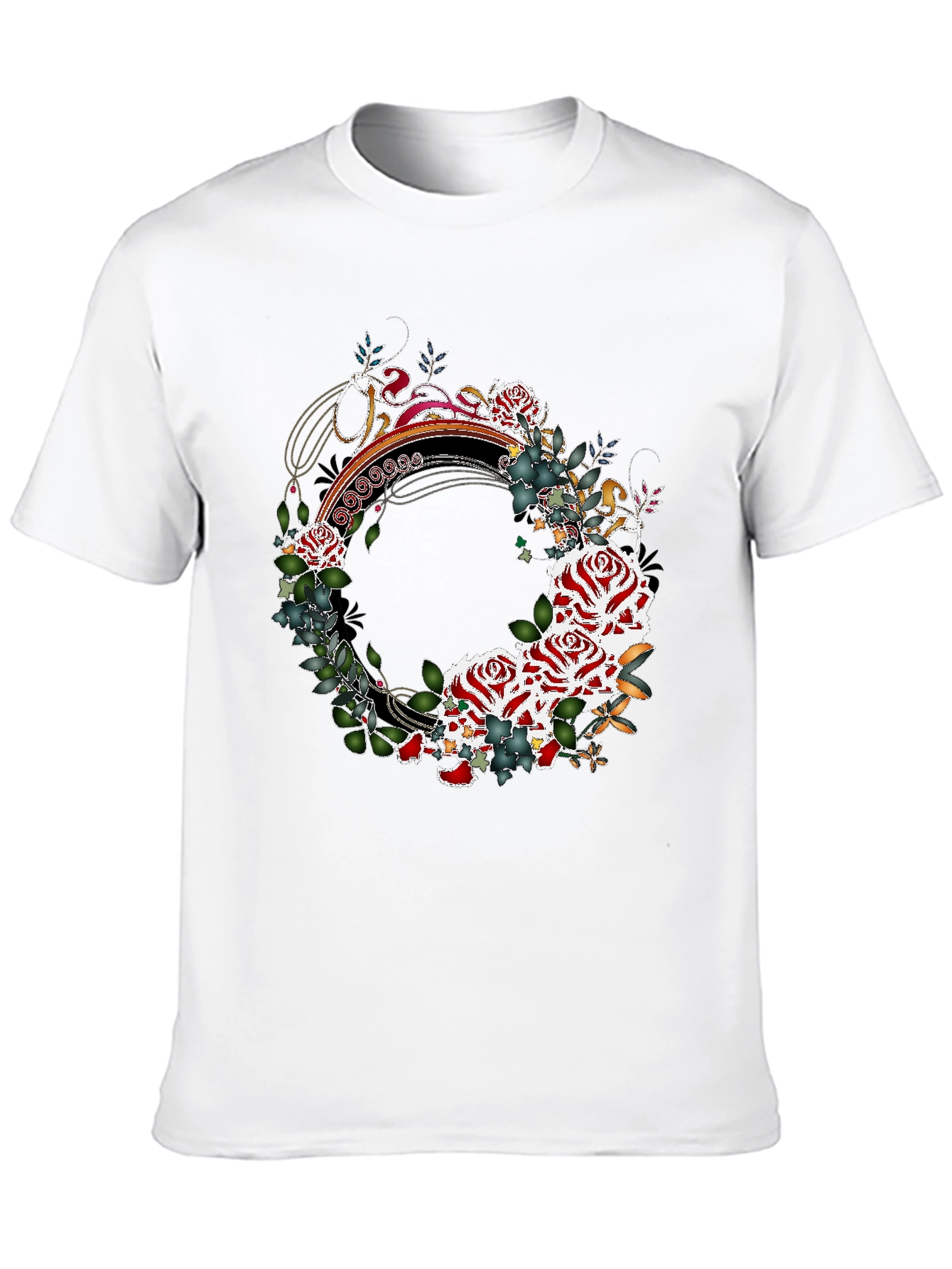 Floral Wreath Graphic Tee - Stylish Mens Shirt