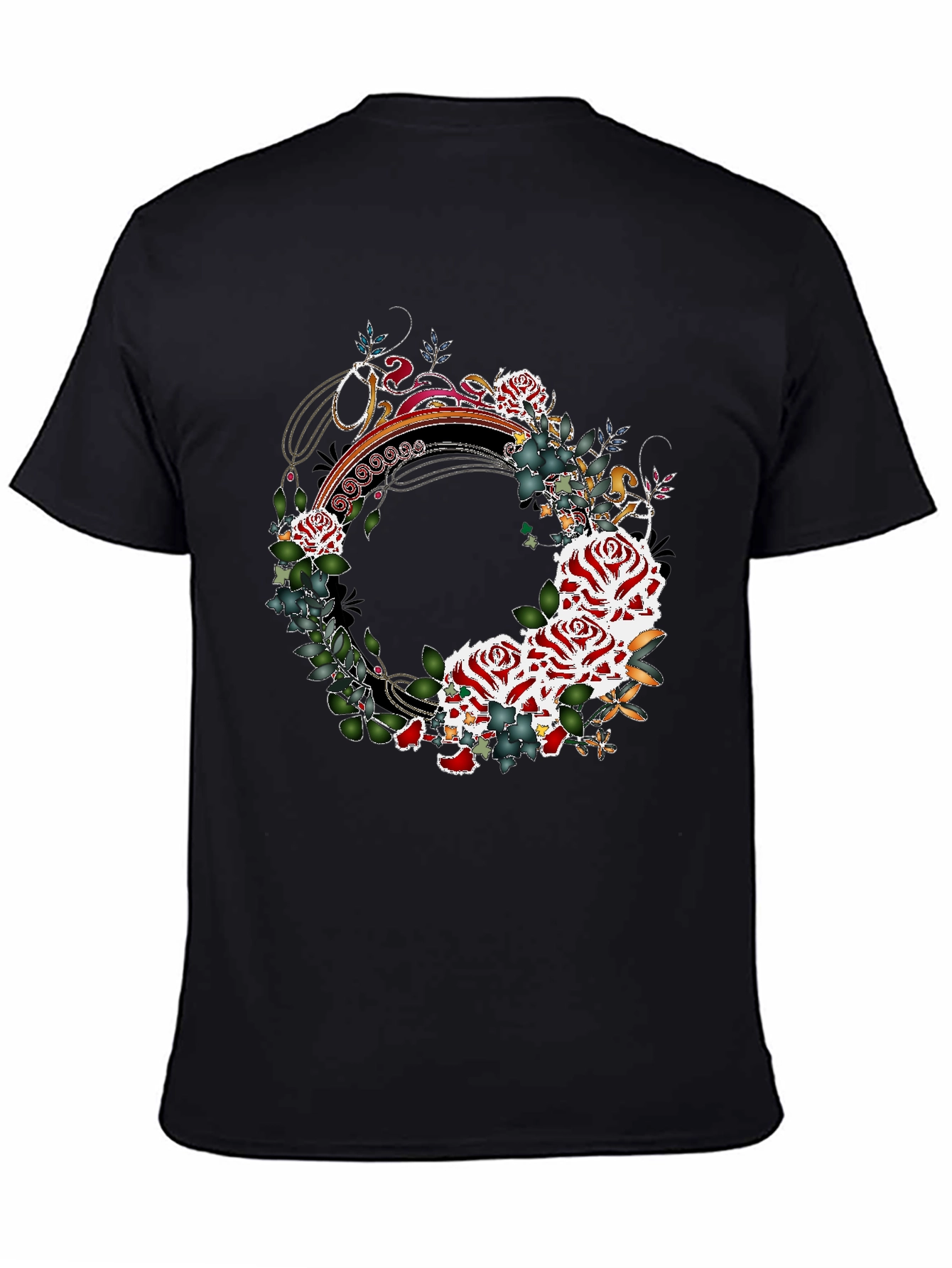 Floral Wreath Graphic Tee - Stylish Mens Shirt