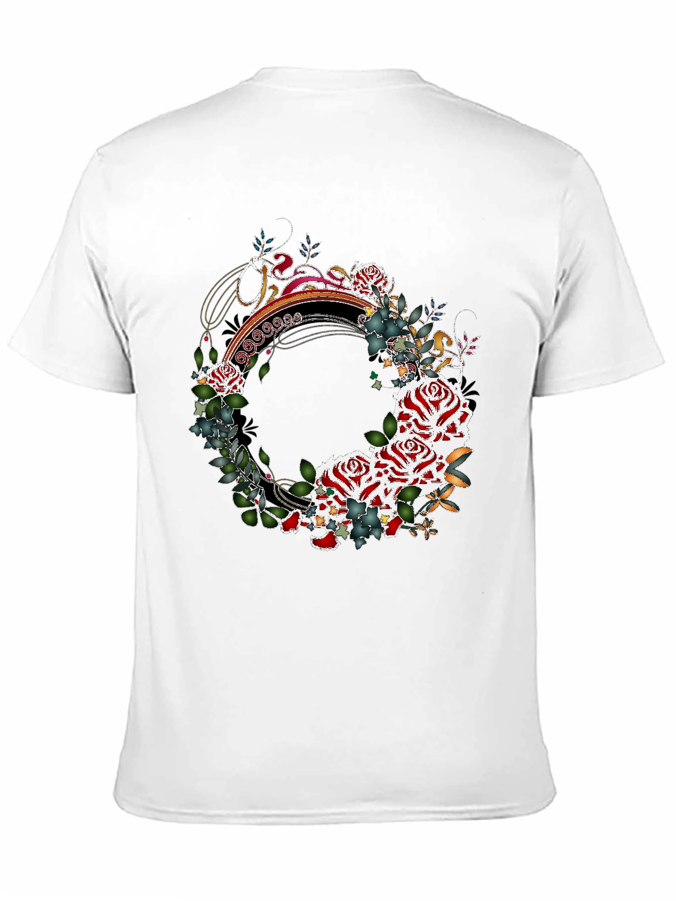 Floral Wreath Graphic Tee - Stylish Mens Shirt