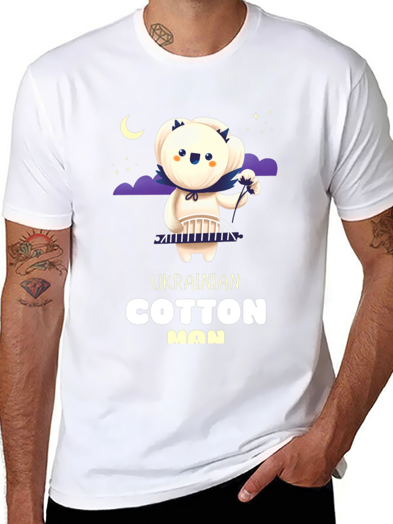 Ukrainian Cotton Man Graphic T-Shirt - Unique Design