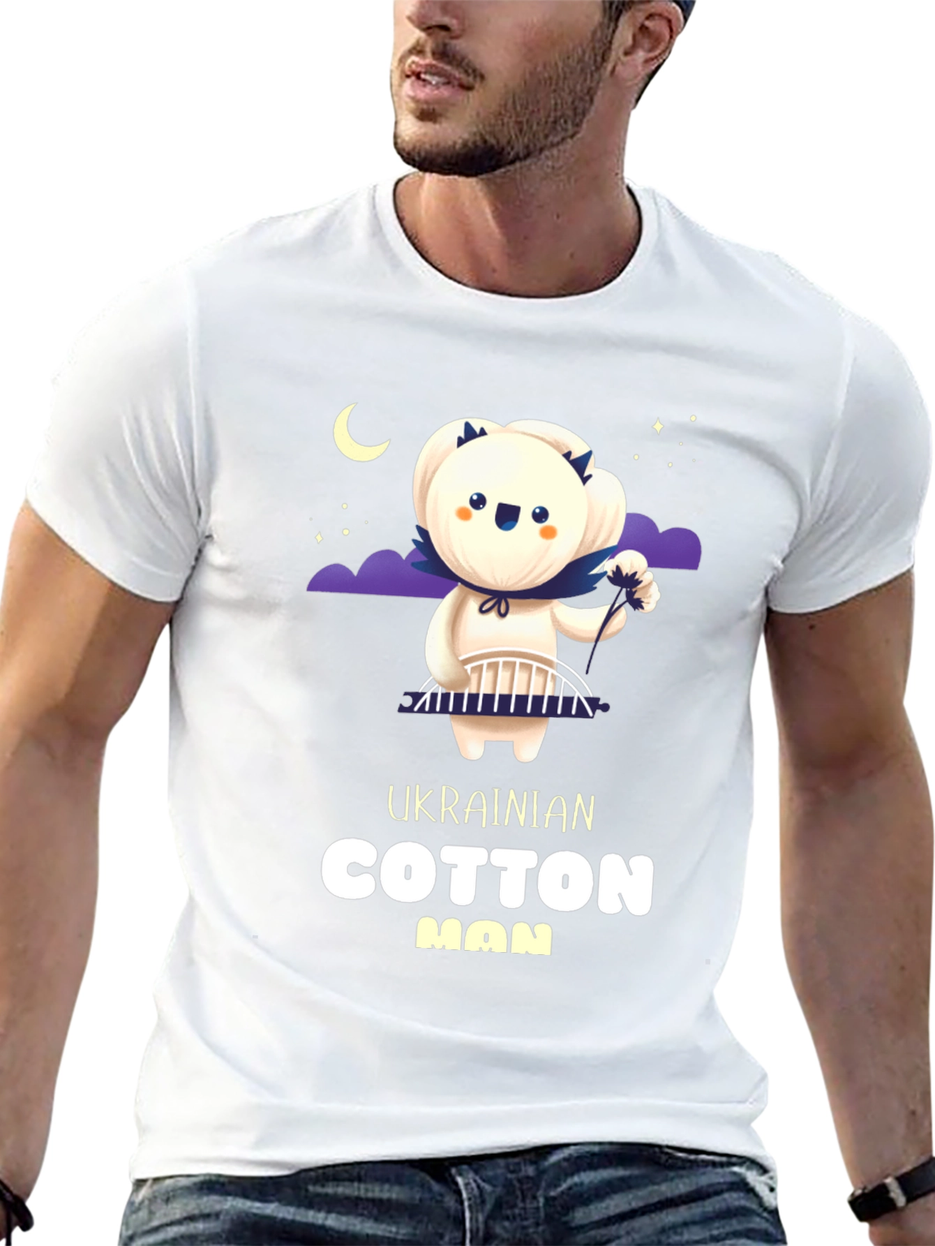 Ukrainian Cotton Man Graphic T-Shirt - Unique Design