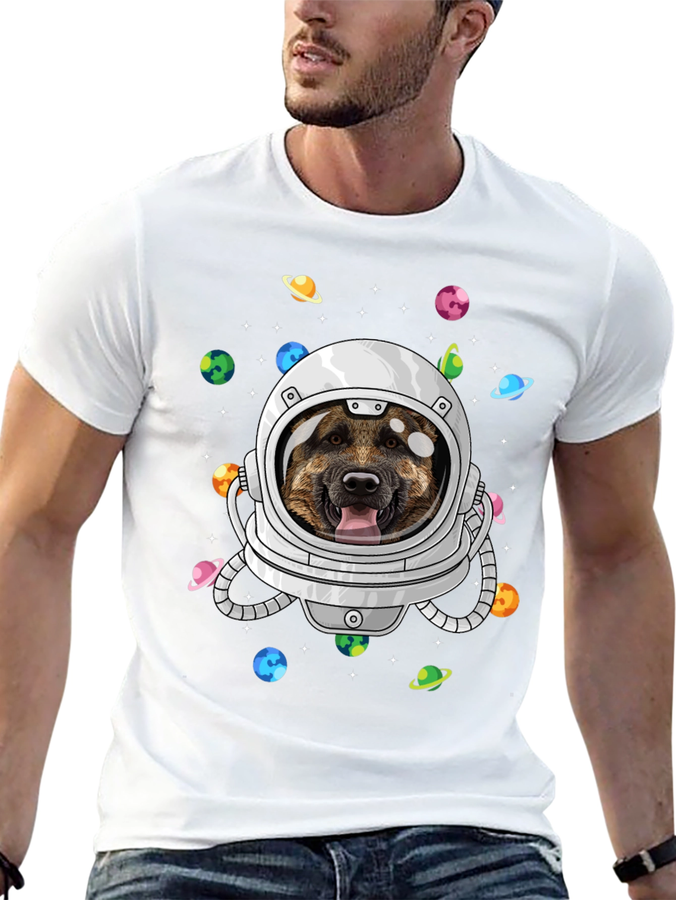 Astronaut Dog T-Shirt - Space Lover Tee