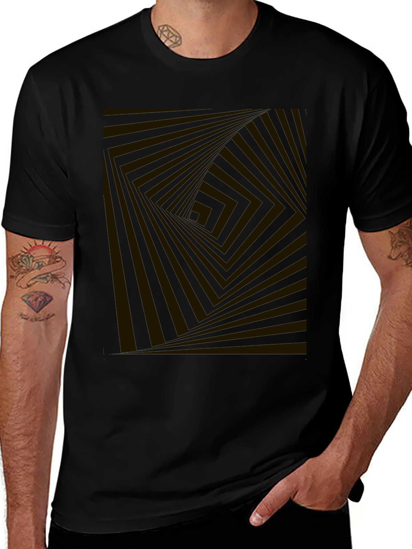 Abstract Illusion Graphic Print Tee