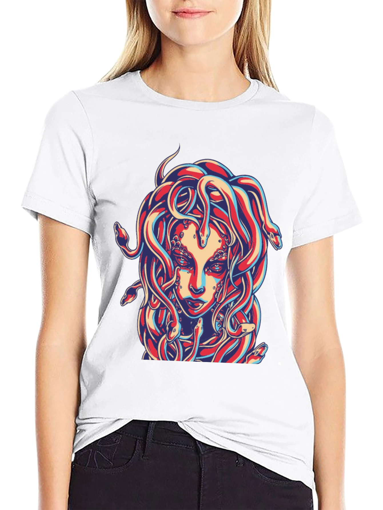Medusa Graphic Print Black T-Shirt