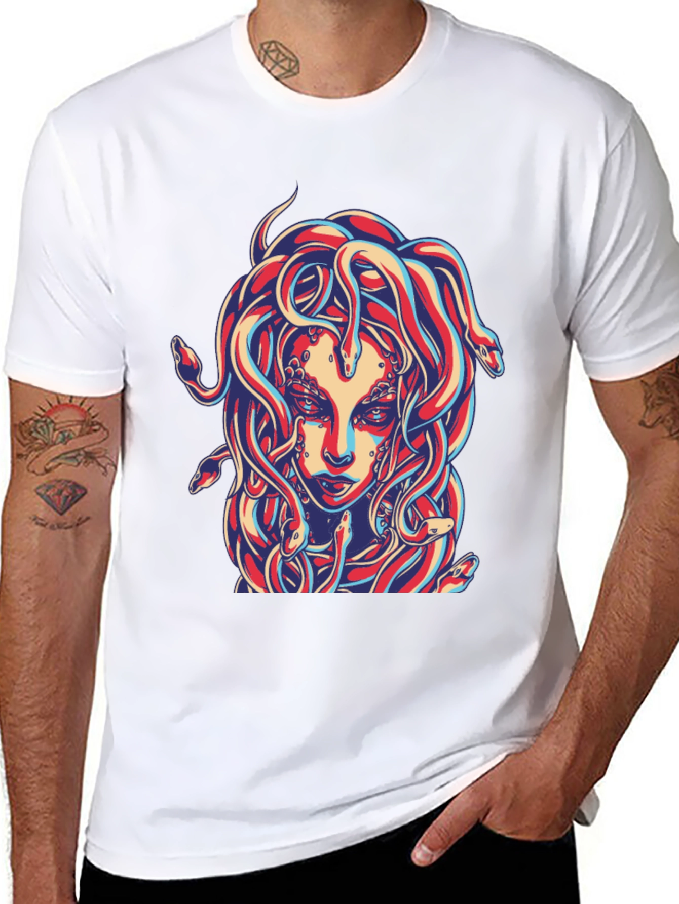 Medusa Graphic Print Black T-Shirt