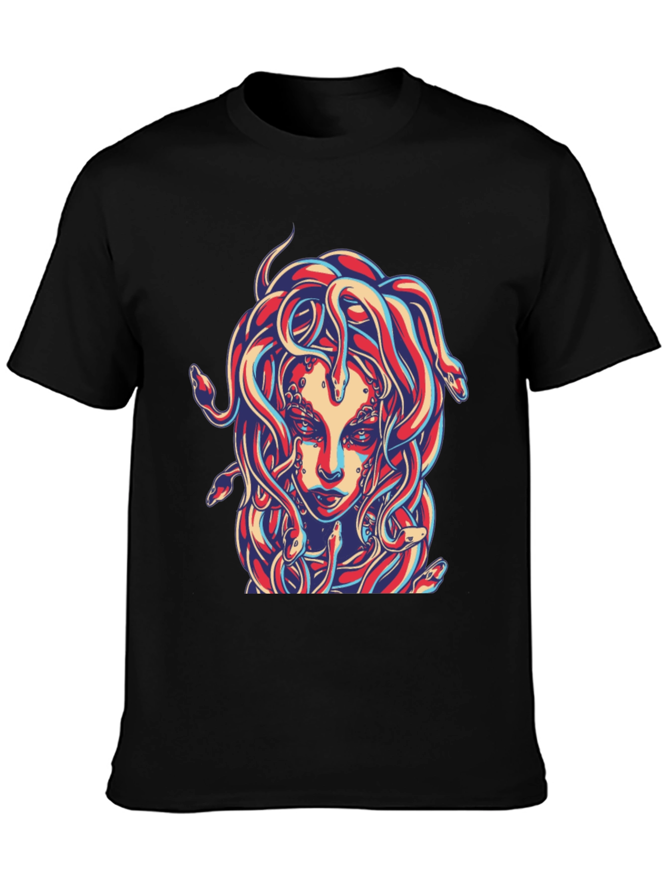 Medusa Graphic Print Black T-Shirt