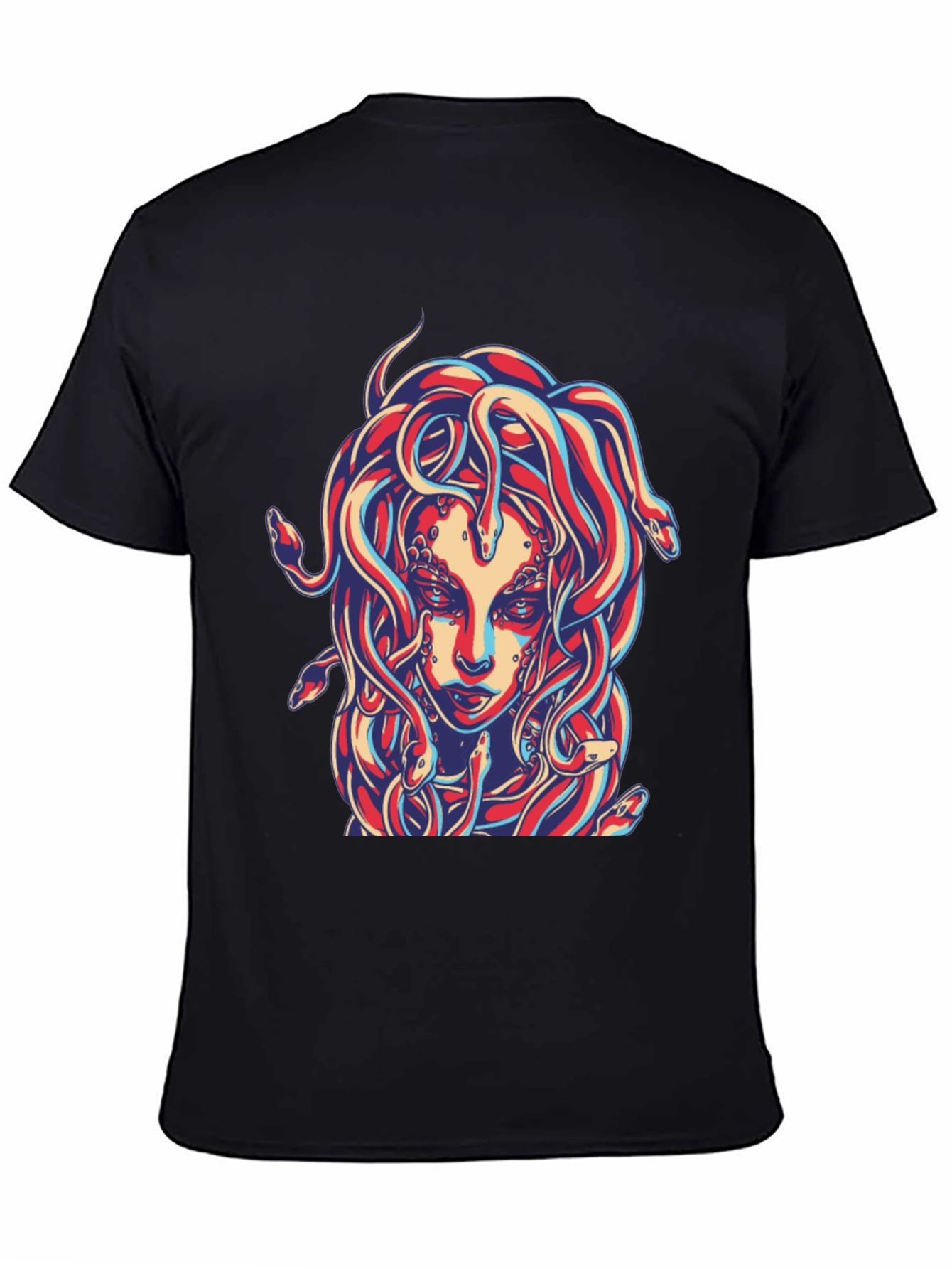 Medusa Graphic Print Black T-Shirt